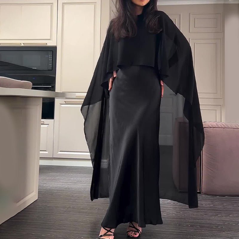Cape Overlay Abaya Dress(MS320)