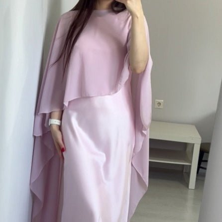 Cape Overlay Abaya Dress(MS320)