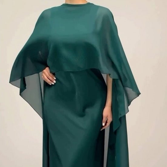 Cape Overlay Abaya Dress(MS320)