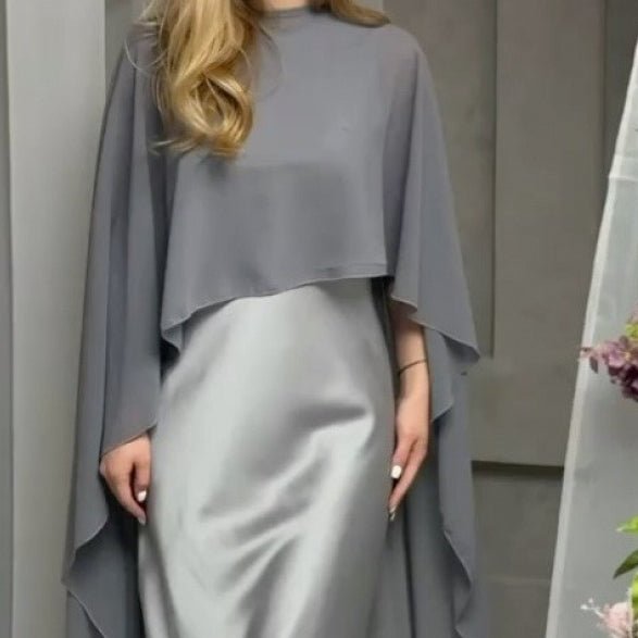 Cape Overlay Abaya Dress(MS320)