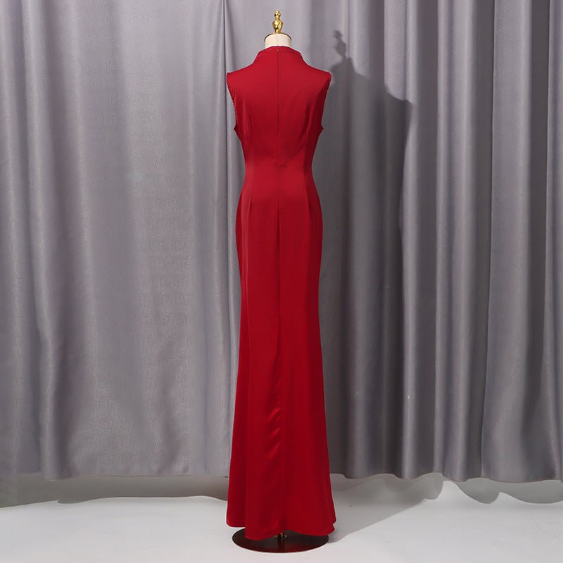 Cape Overlay Dress with Detachable Shawl(MS308)