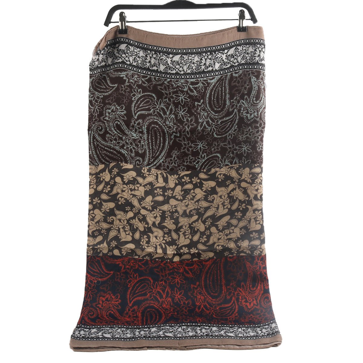 Cashmere-Feel Paisley Print Hijab Scarf | 180x85cm Fringe Edge Shawl with Traditional Motifs(MH150)