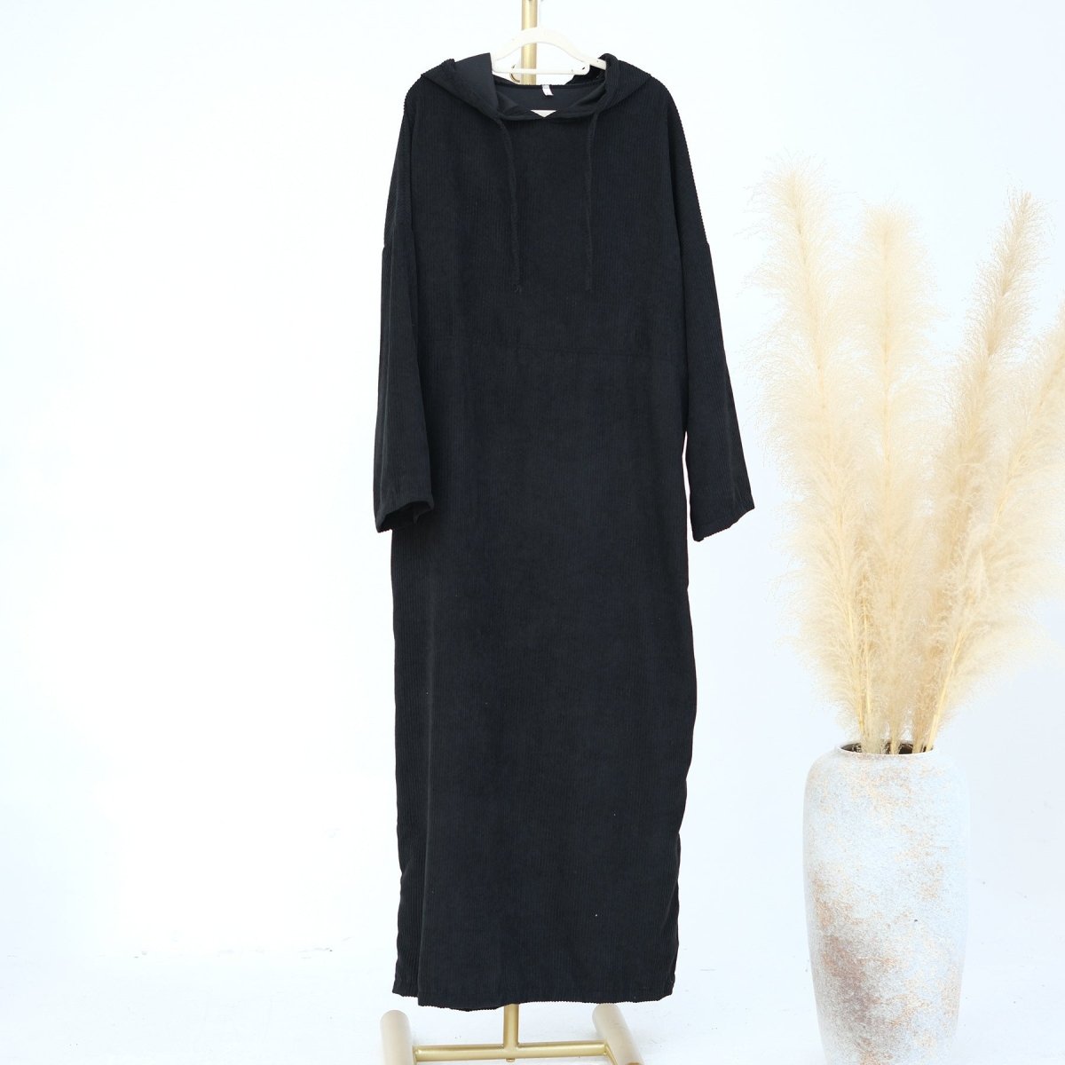 Casual Corduroy Hoodie Abaya (MA110)
