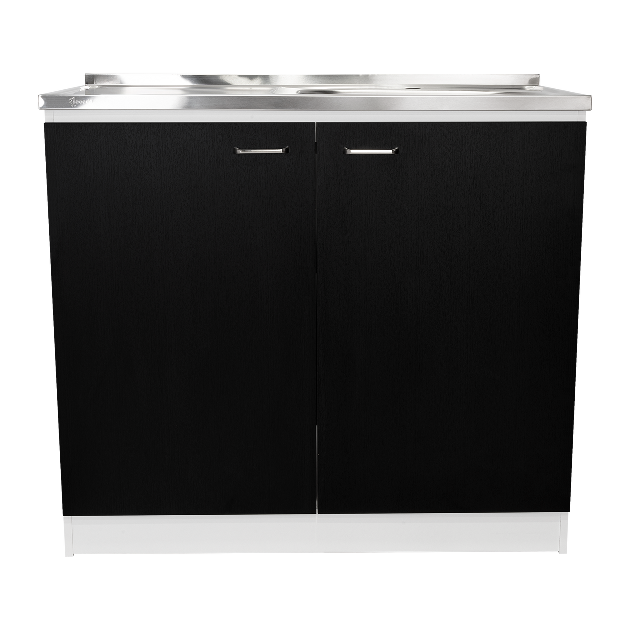 Napoles Utility Sink With Cabinet, Double Door, One Shelf -White / Black