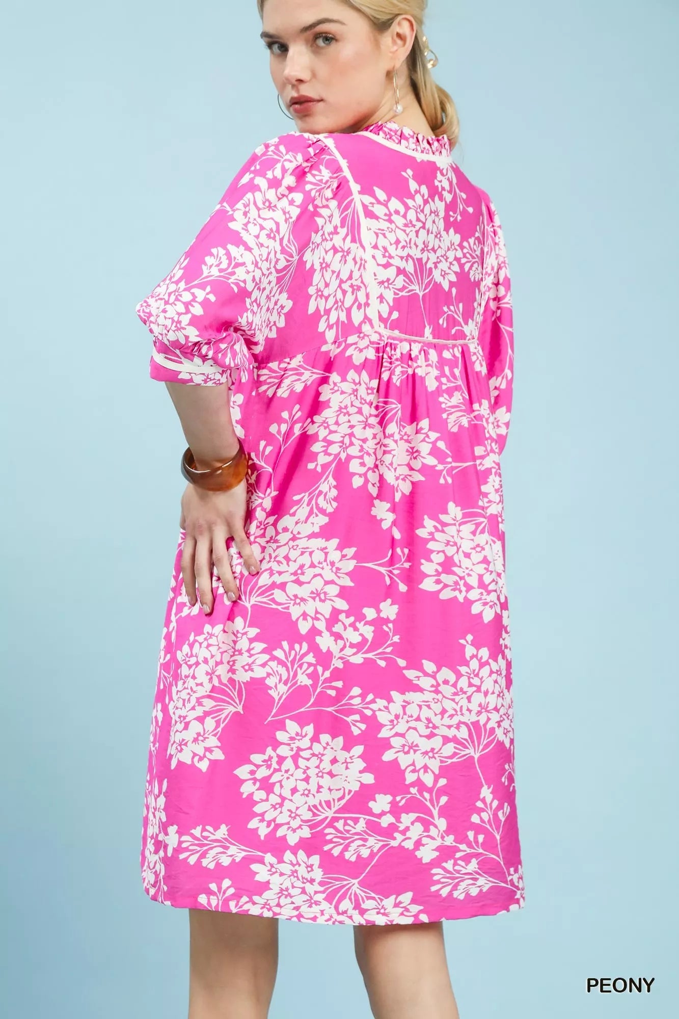 Umgee Floral Babydoll Dress with Pockets
