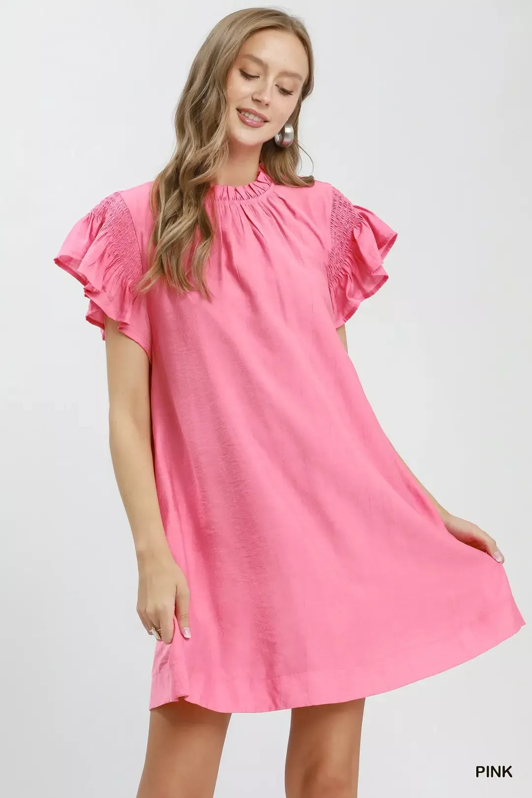 Umgee Ruffle Flutter Sleeve Dress