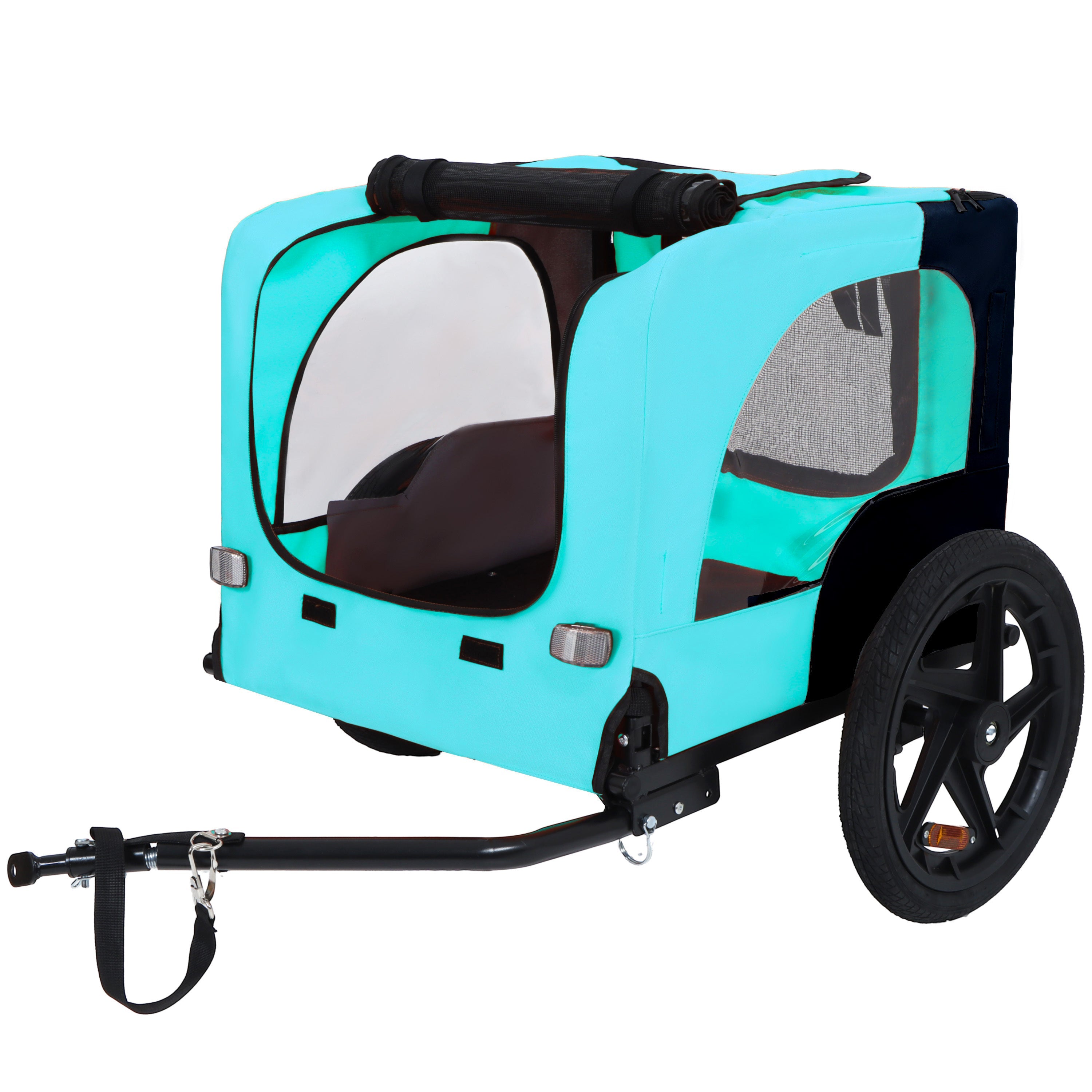 Pet Bike Trailer Dog Cart for Bicycle, Suitable for Small and Medium Pets, Easy Folding Cart Frame, Quick Release Wheel, Non-Slip Floor, Internal Leash