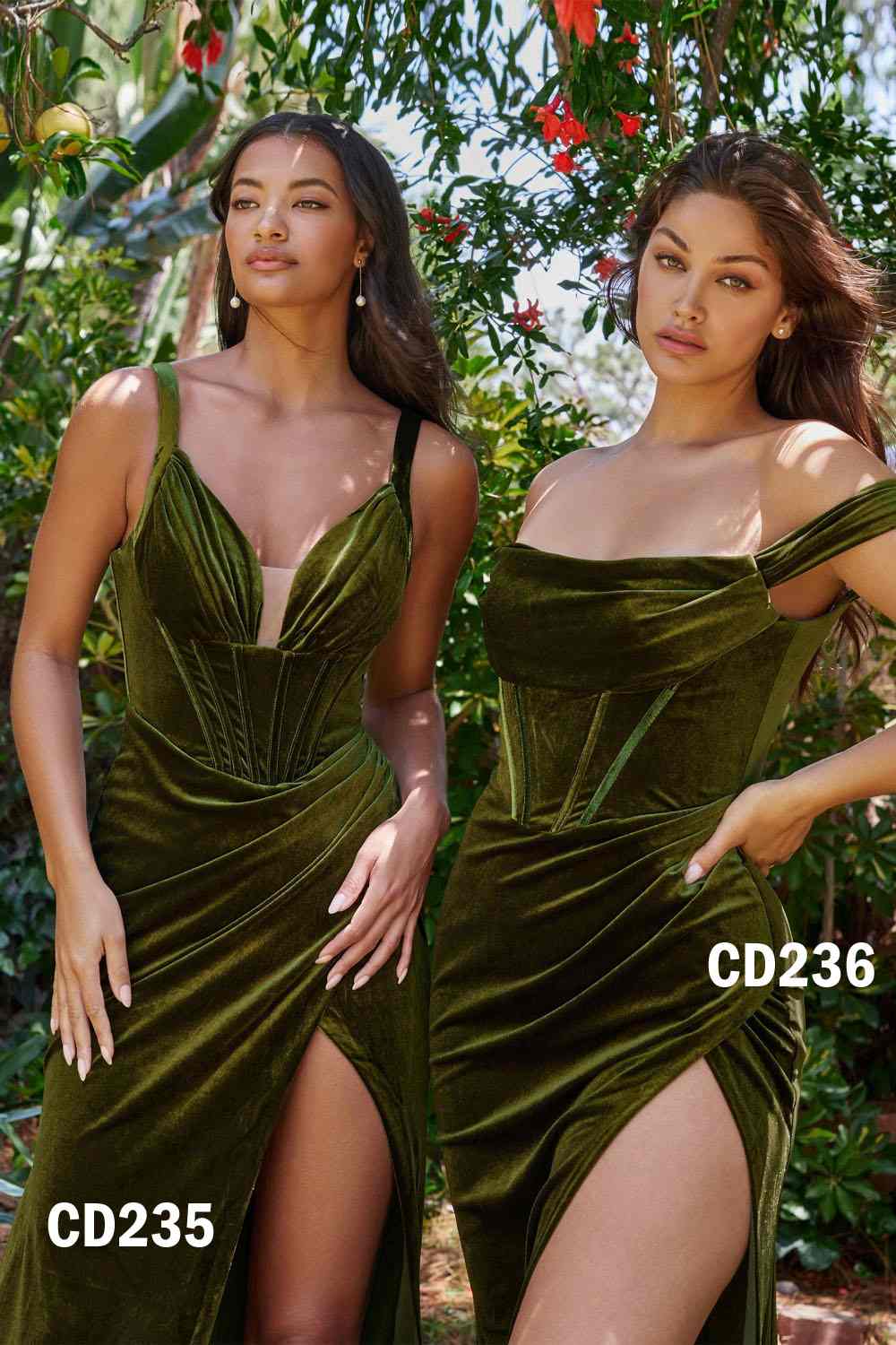 Cinderella Divine CD236 Long Off the Shoulder Corset Gown