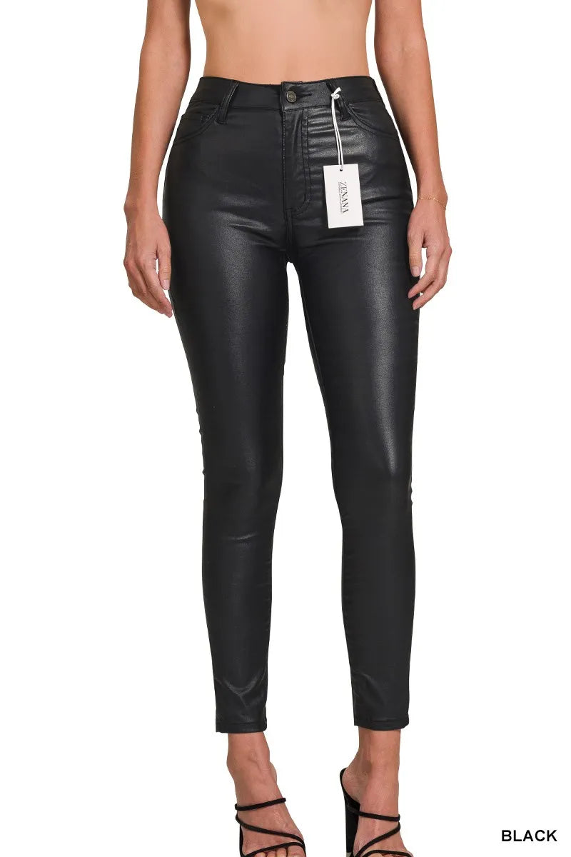 Zenana Faux Leather Stretch Skinny Pants