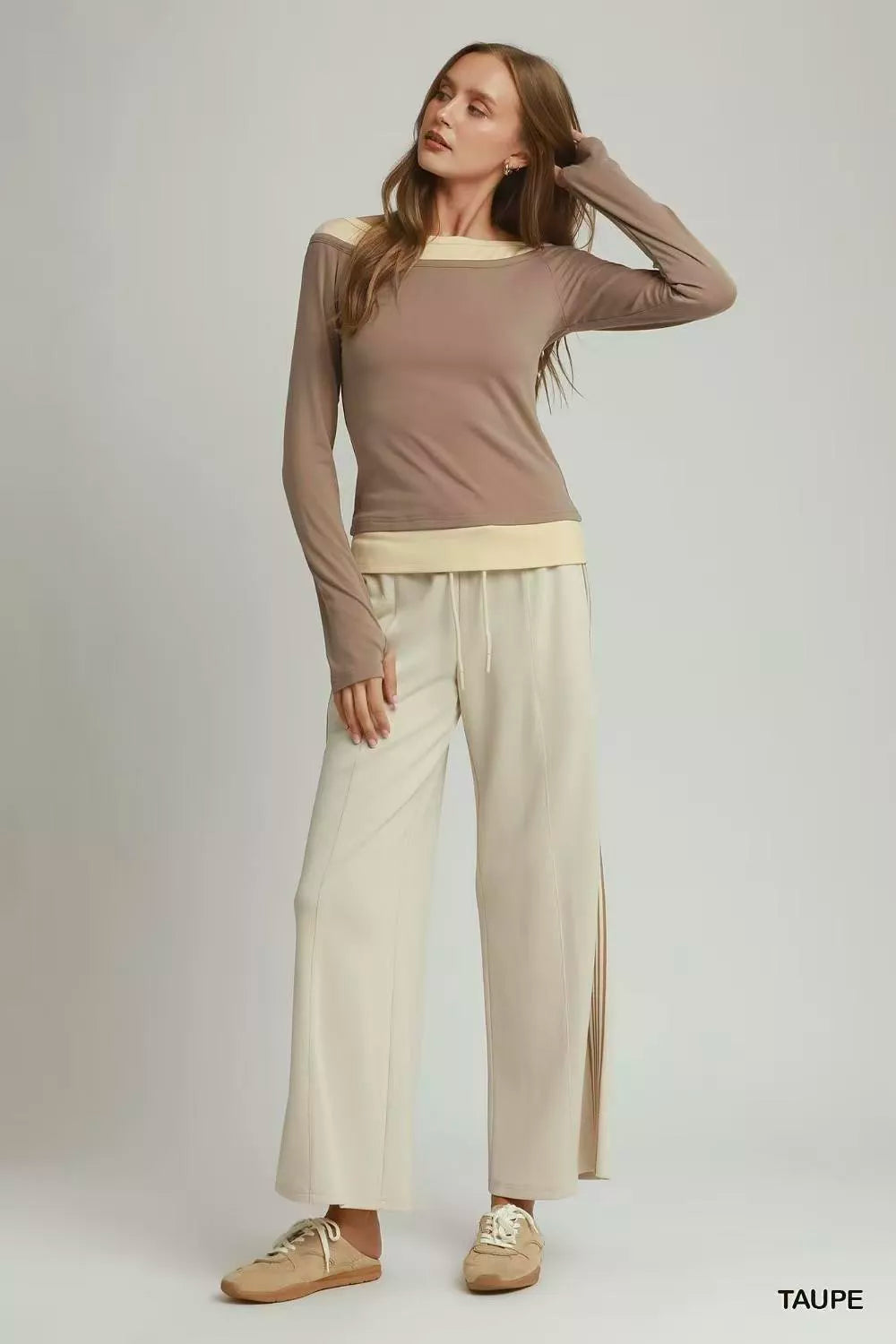Umgee Layered Twofer Long Sleeve Top