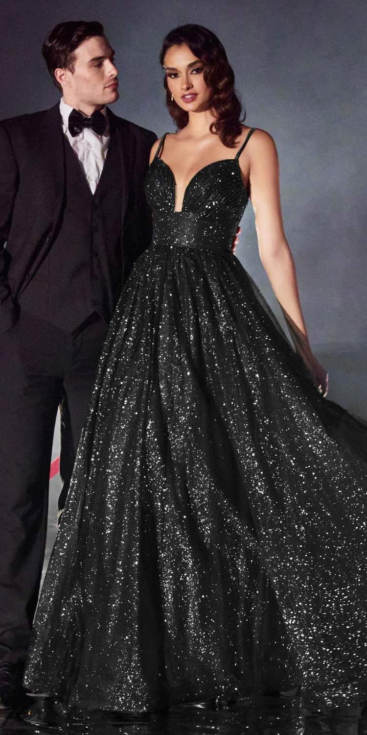 Cinderella Divine CD996 Floor Length A-line Glitter Ball Gown