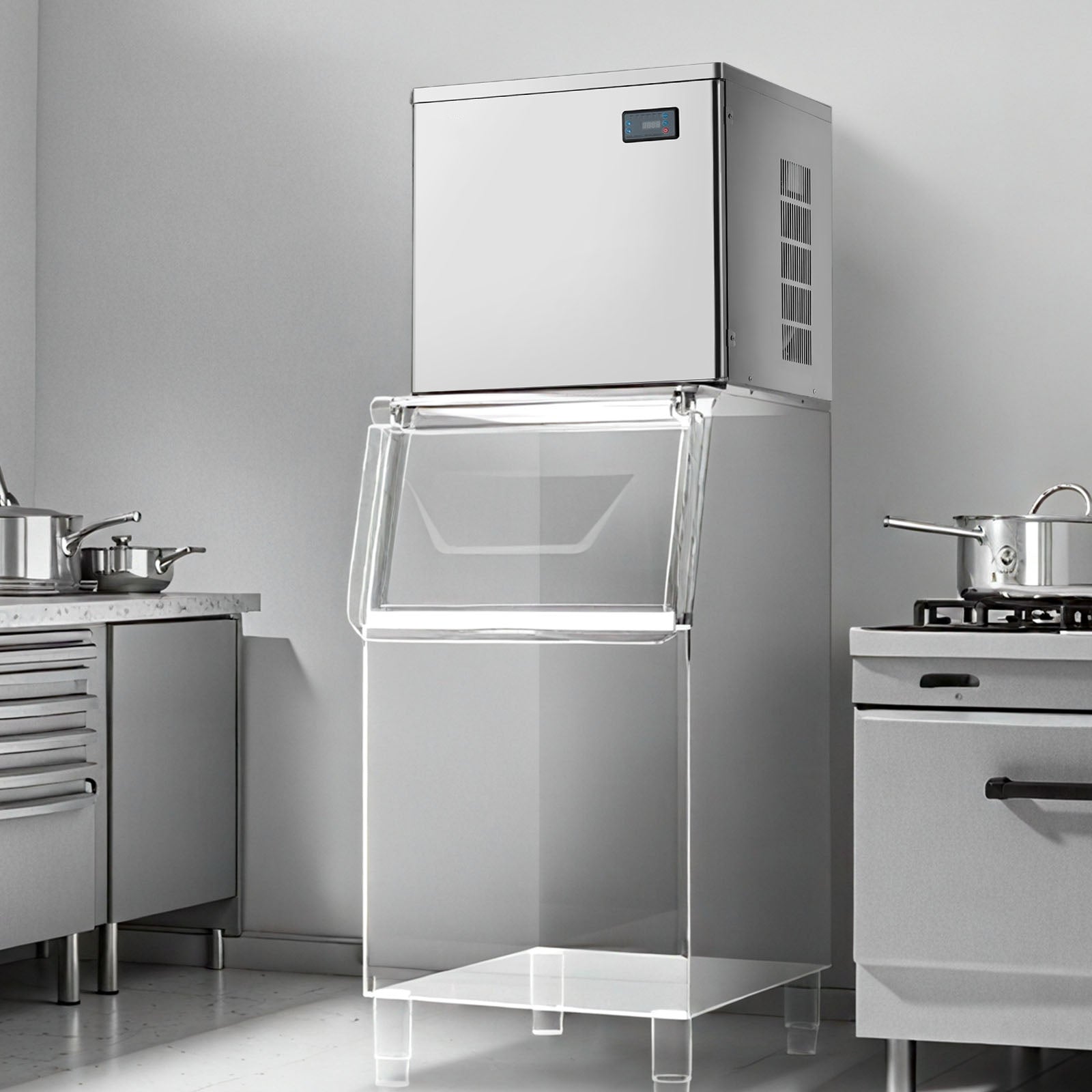 Commercial Ice Maker Machine - Head, 450 Lbs/Day Stainless Steel Ice Machine with Scheduled Ice-Making, Self-Cleaning, Adjustable Thickness, Ideal for Restaurant Bar Cafe Hotel - Head Only
