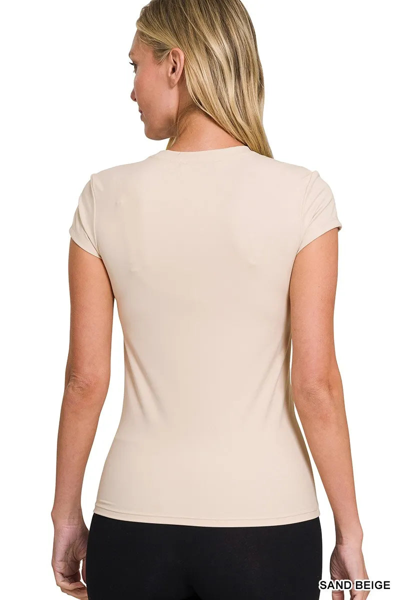 Zenana Interlock Short Sleeve Top