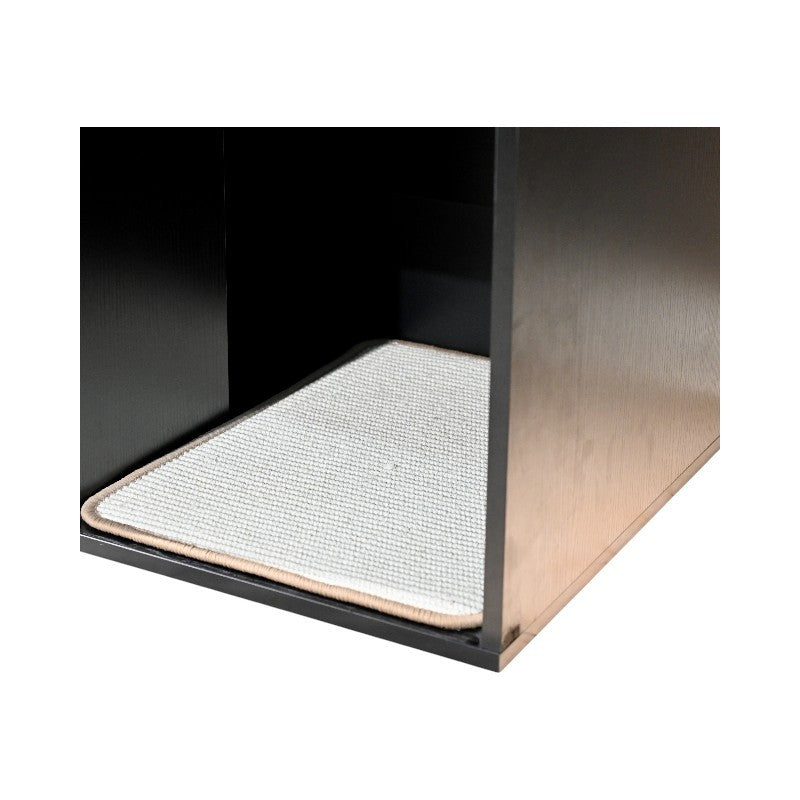 35.83' Cat Litter Box Enclosure Hidden Furniture (Scratch Pad Included), Modern Black Cat House with Corrugated Cardboard Scratching Pad - 35.83' x 20.47' x 17.05', 52 lbs