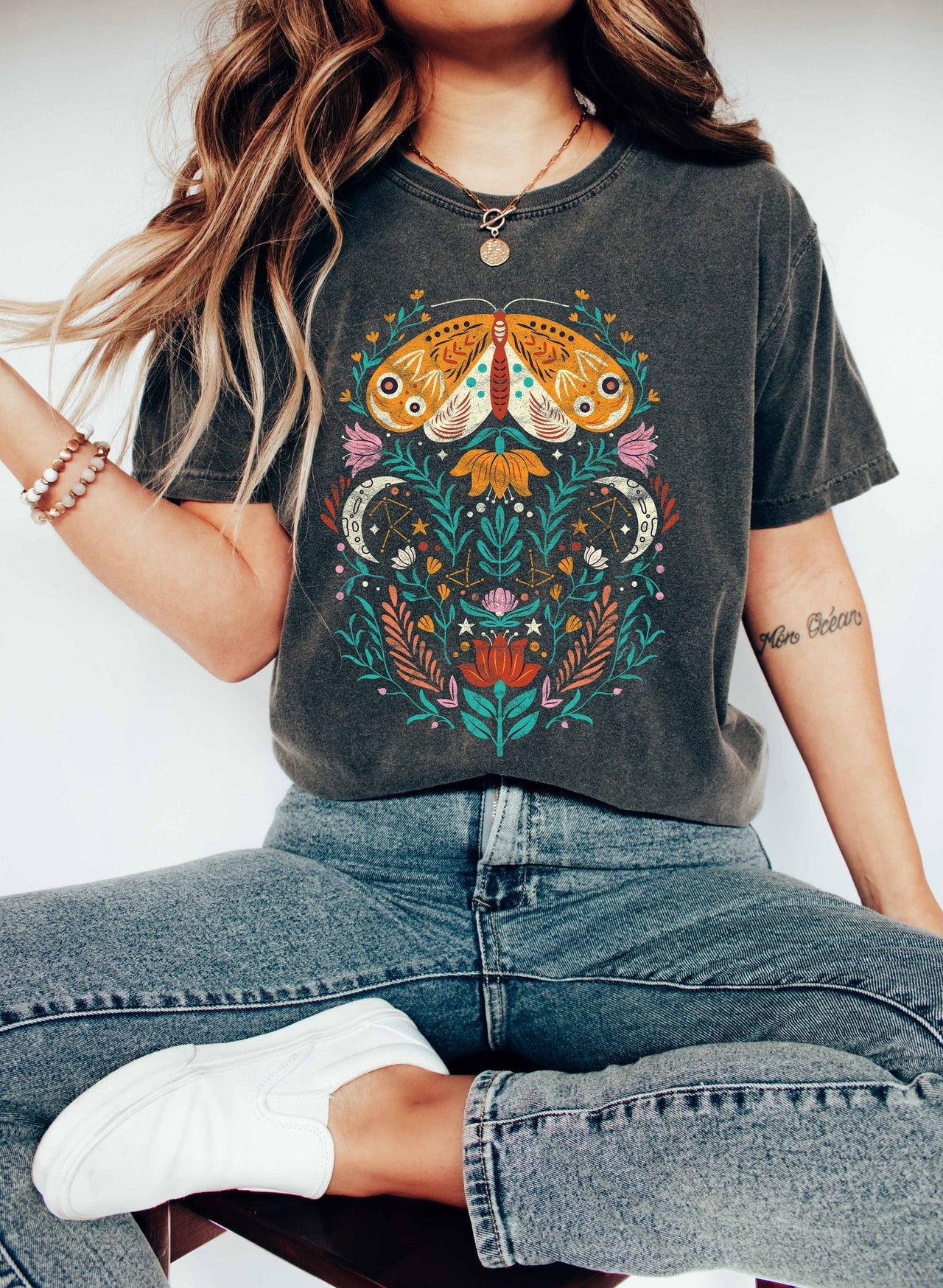 Moth Celestial Color Comfort Colors Tee