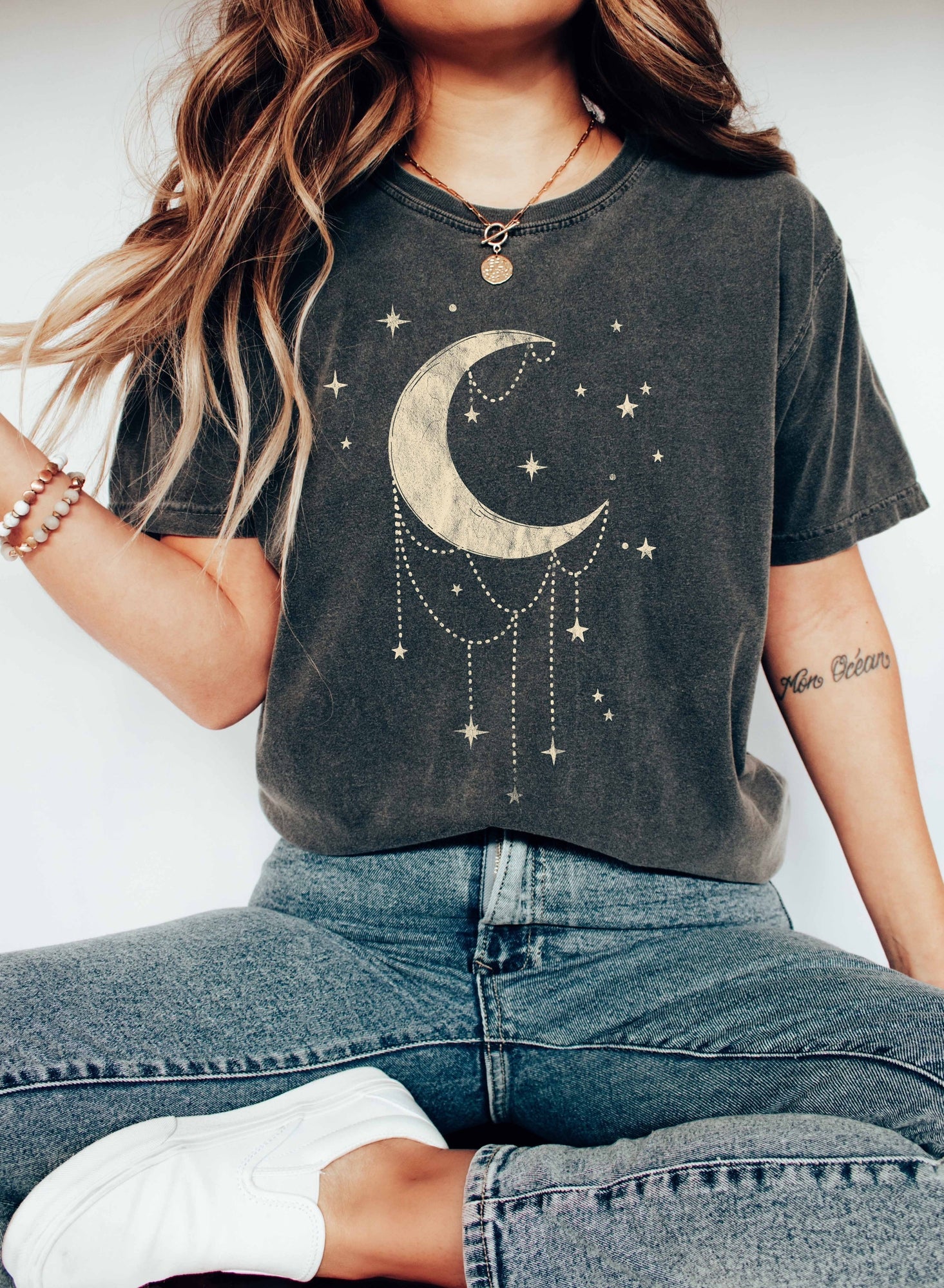 Moon Chain Celestial Comfort Colors Tee