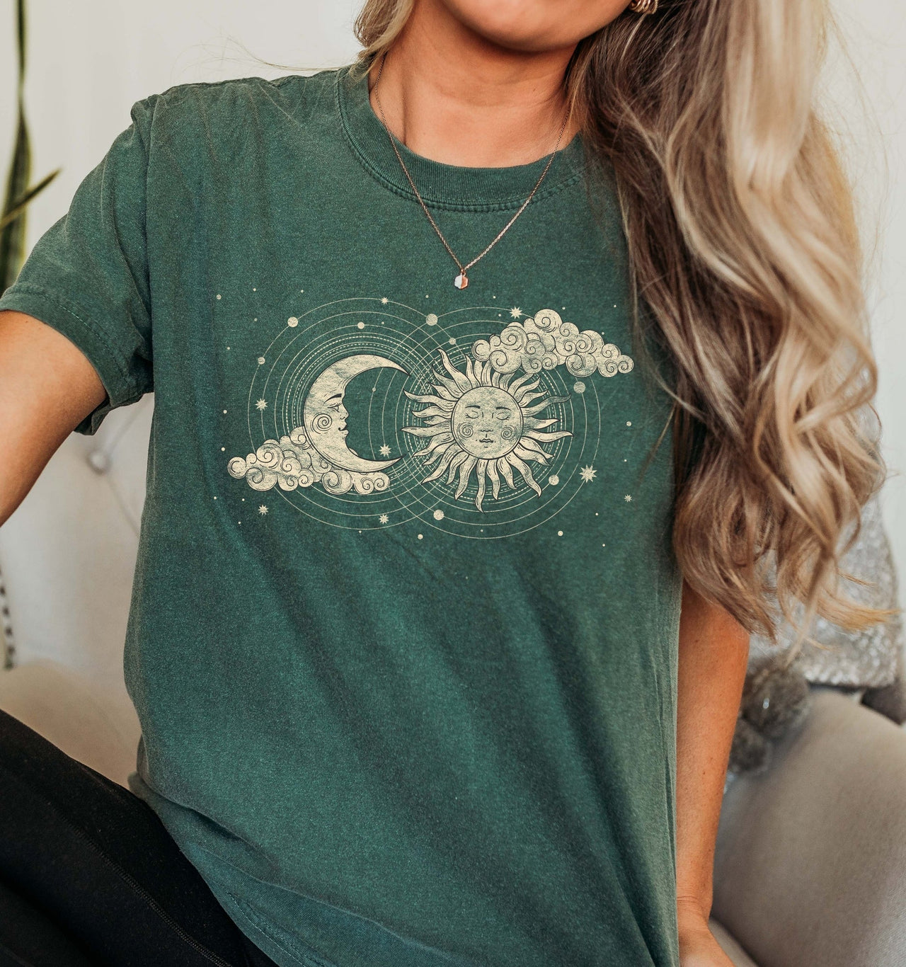Moon, Sun And Clouds Celestial Nebula Dreamscape Edition Infinite Night Sky Harmony Comfort Colors Tee