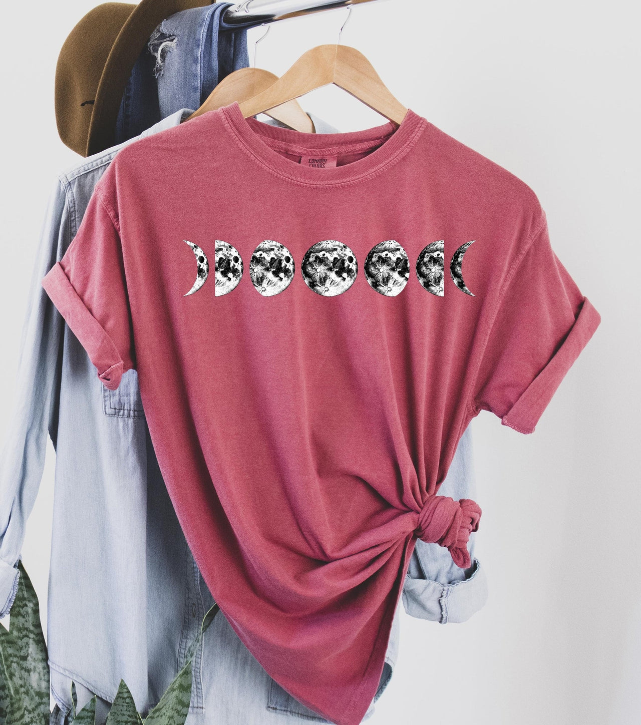 Moon Phases Celestial Moon Phase Design With Cosmic Imagery Graphic Comfort Colors Tee