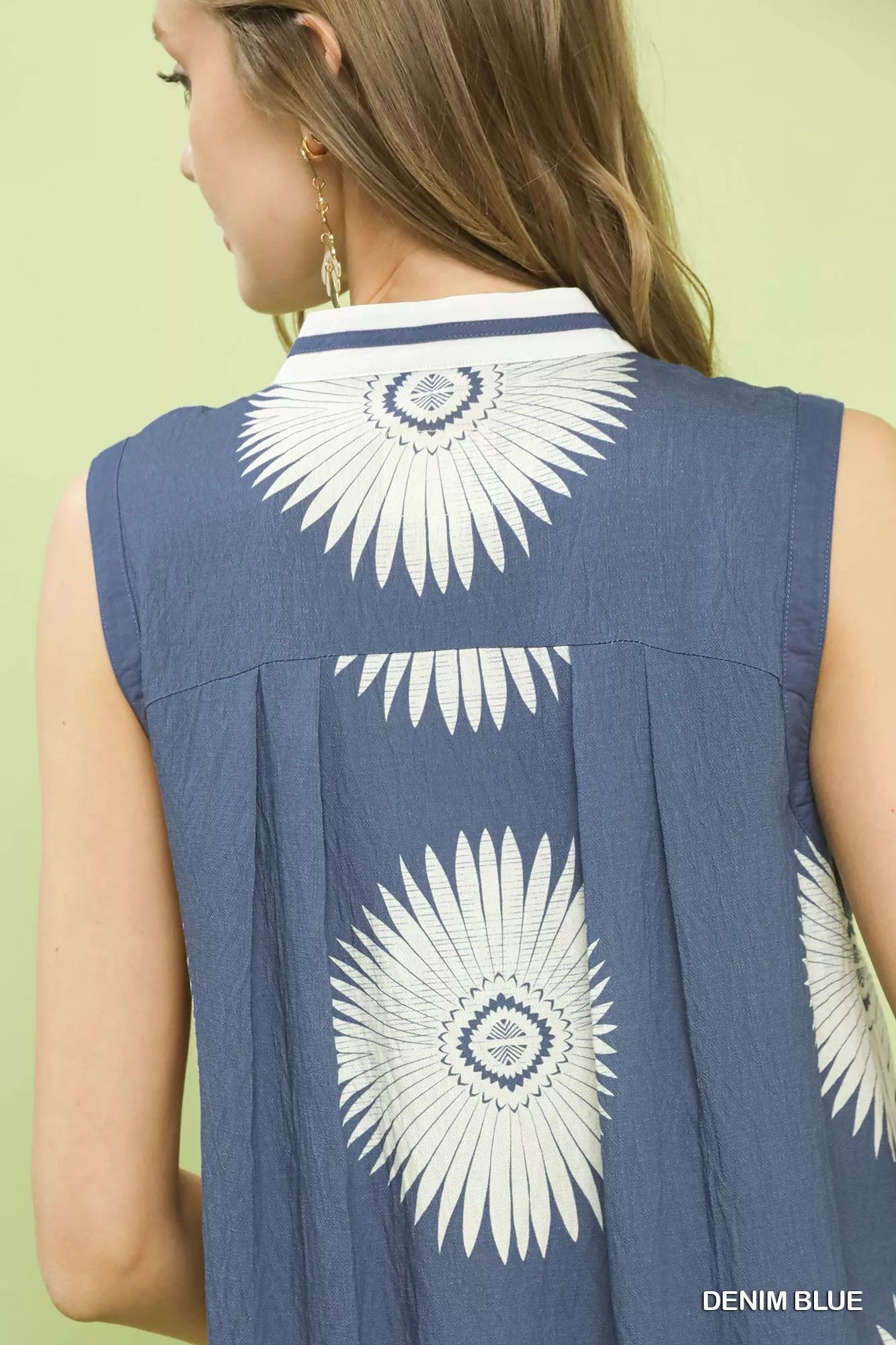 Umgee Sleeveless Geometric Midi Dress