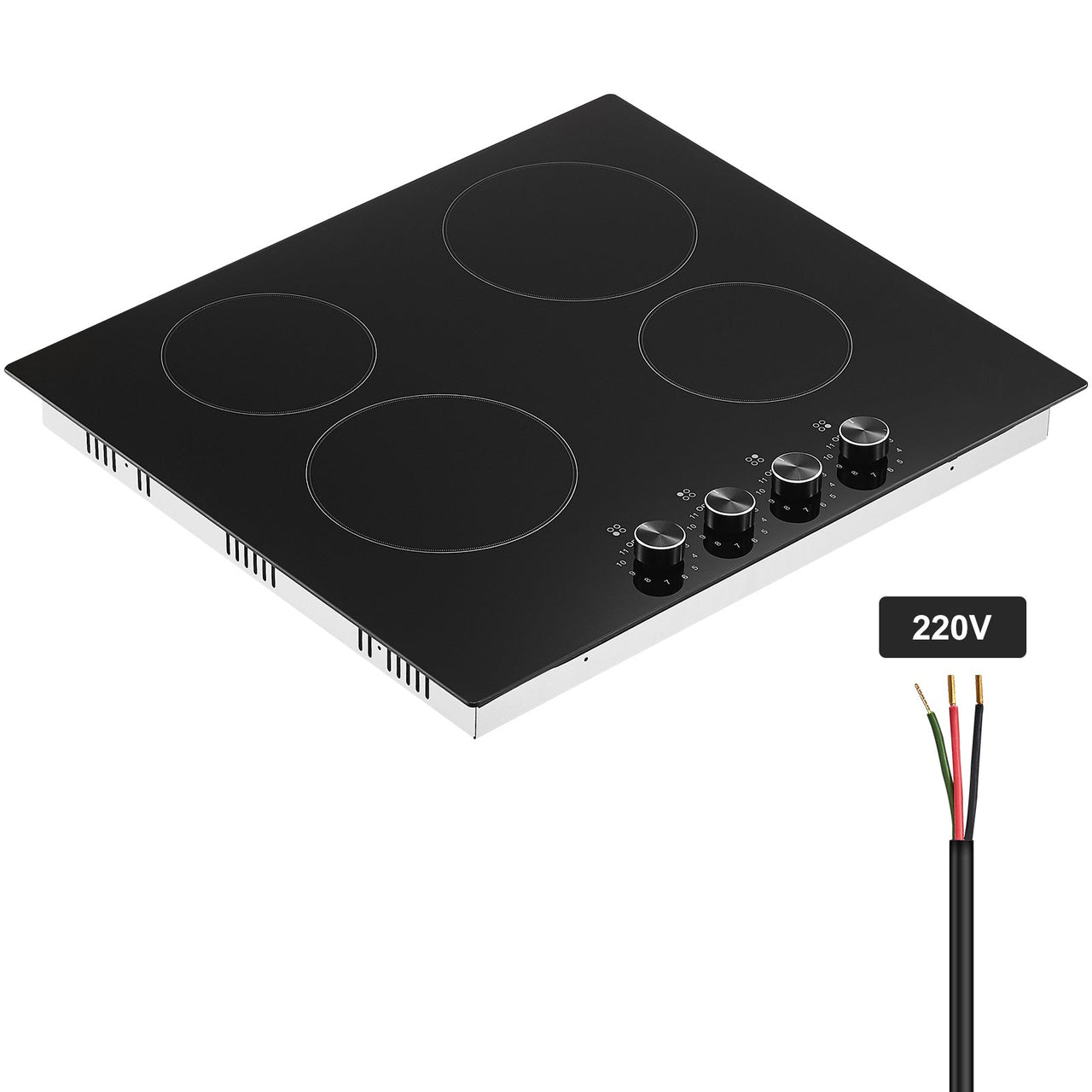 Built-in Electric Cooktop Radiant Ceramic Cooktop 4 Burners 23.2x20.5 inch