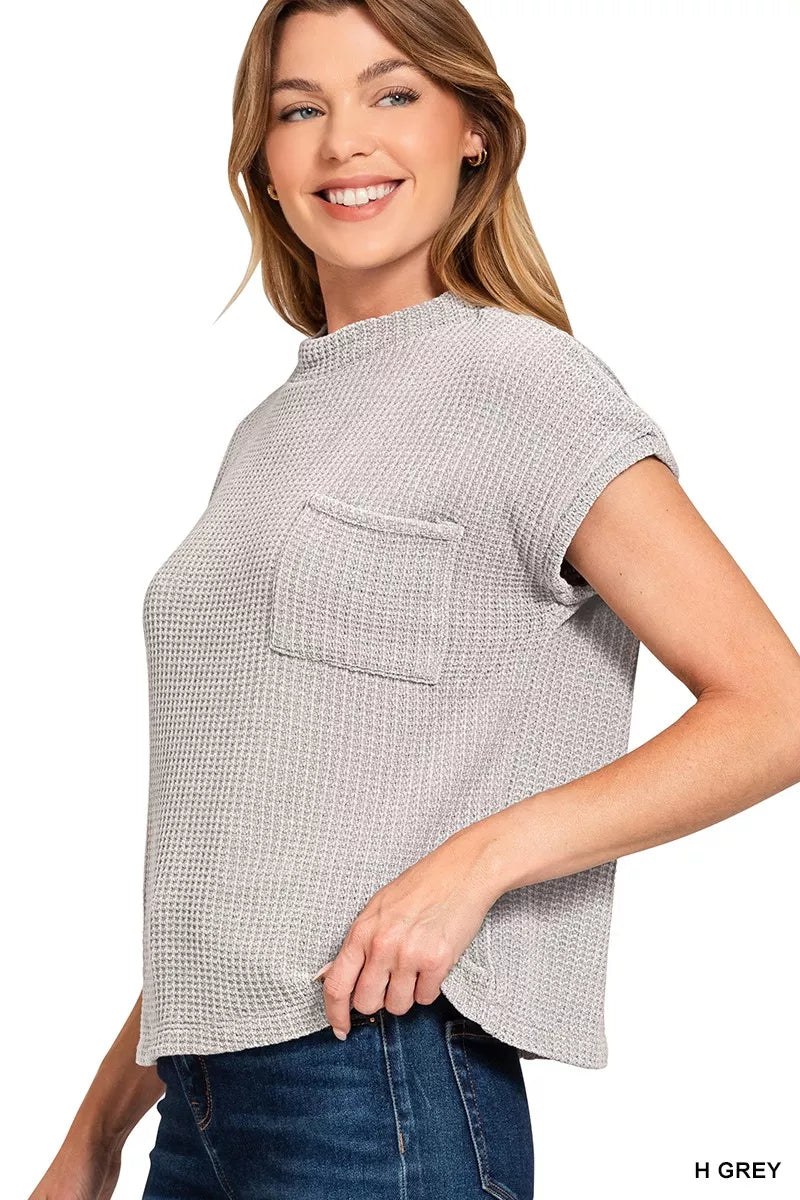 Zenana Chenille Waffle Short Sleeve Sweater