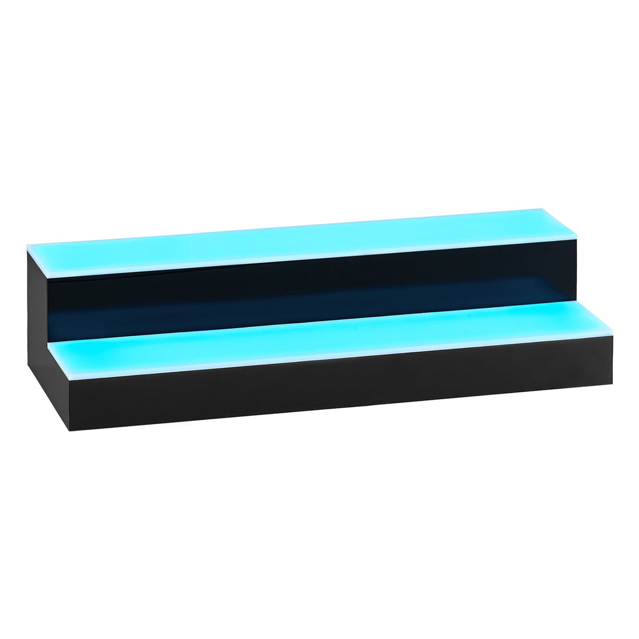 LED Lighted Liquor Bottle Display, 2 Tiers 20 Inches Whiskey Rack, Supports USB, Illuminated Home Bar Shelf with RF Remote & App Control, 9 Static Colors, Acrylic Lighted Shelf for 10 Bottles