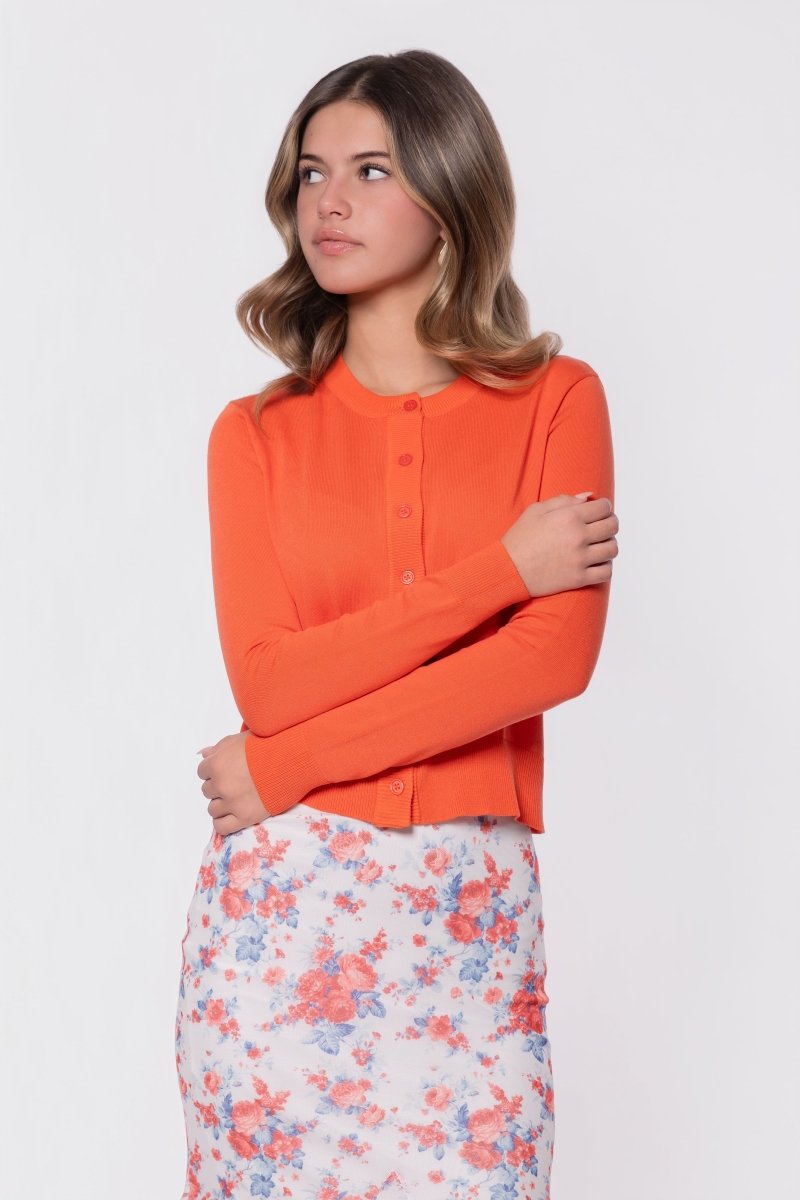 Chloe Cardigan (Deep Coral)
