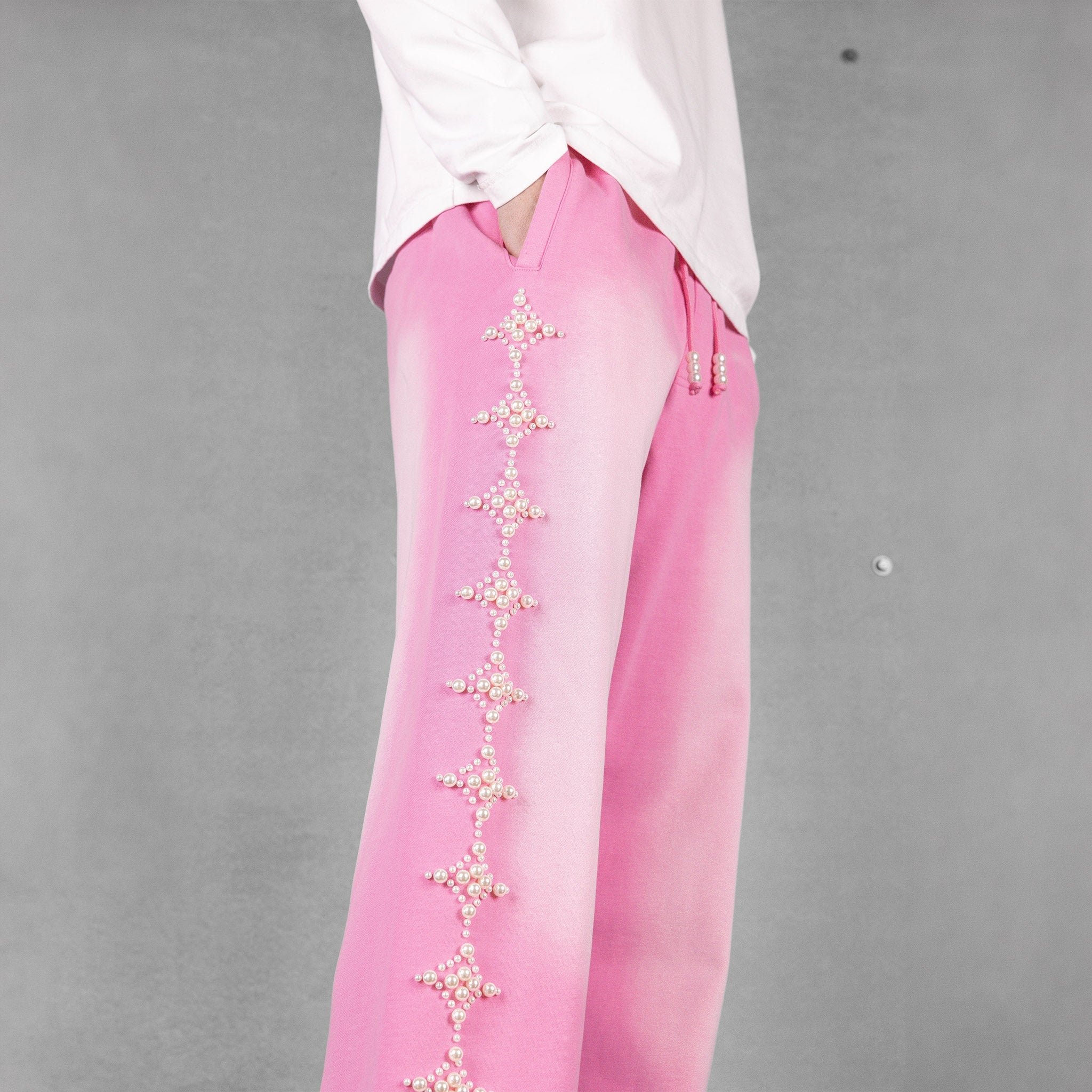 Commons Pearled Star Sweatpants Faded Pink