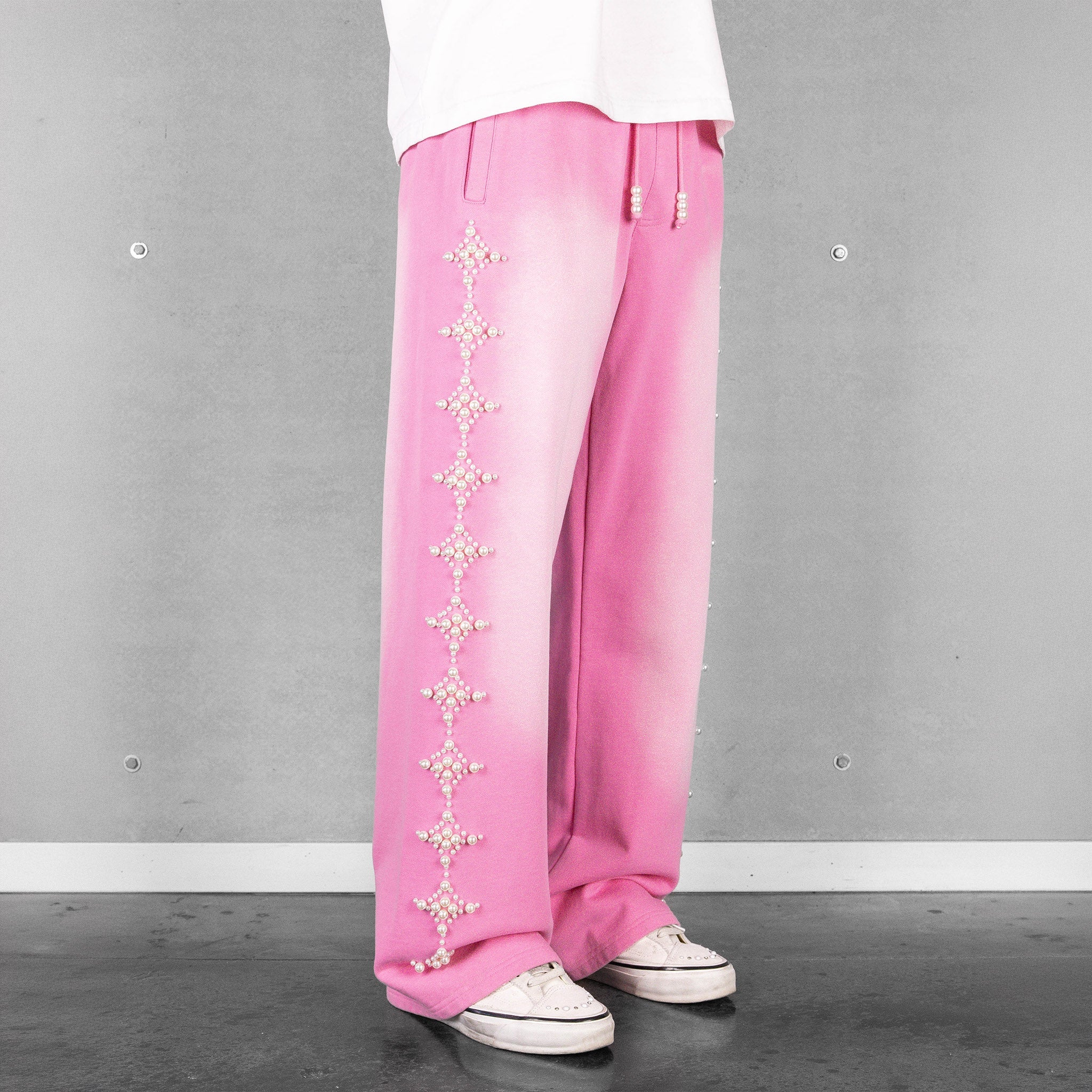 Commons Pearled Star Sweatpants Faded Pink