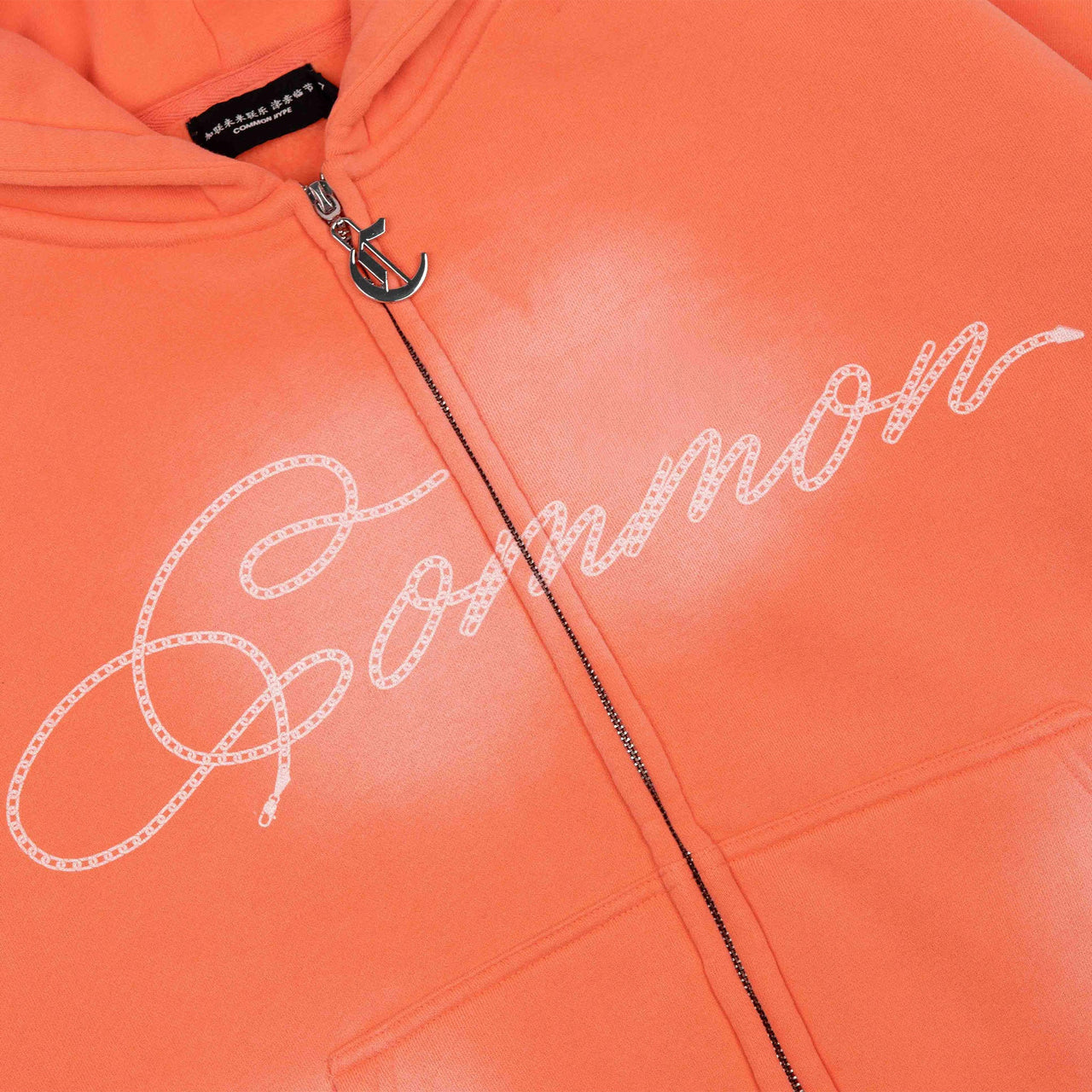 Common Hype Cropped Fleece Zip Up Hoodie Salmon