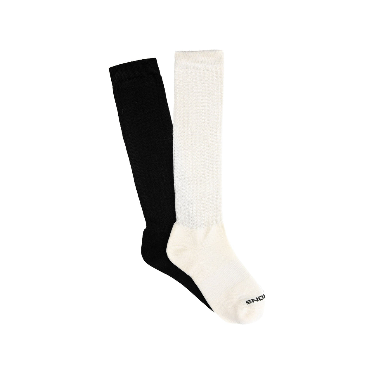Commons Scrunch Crew Sock Black & Cream (2-Pack)