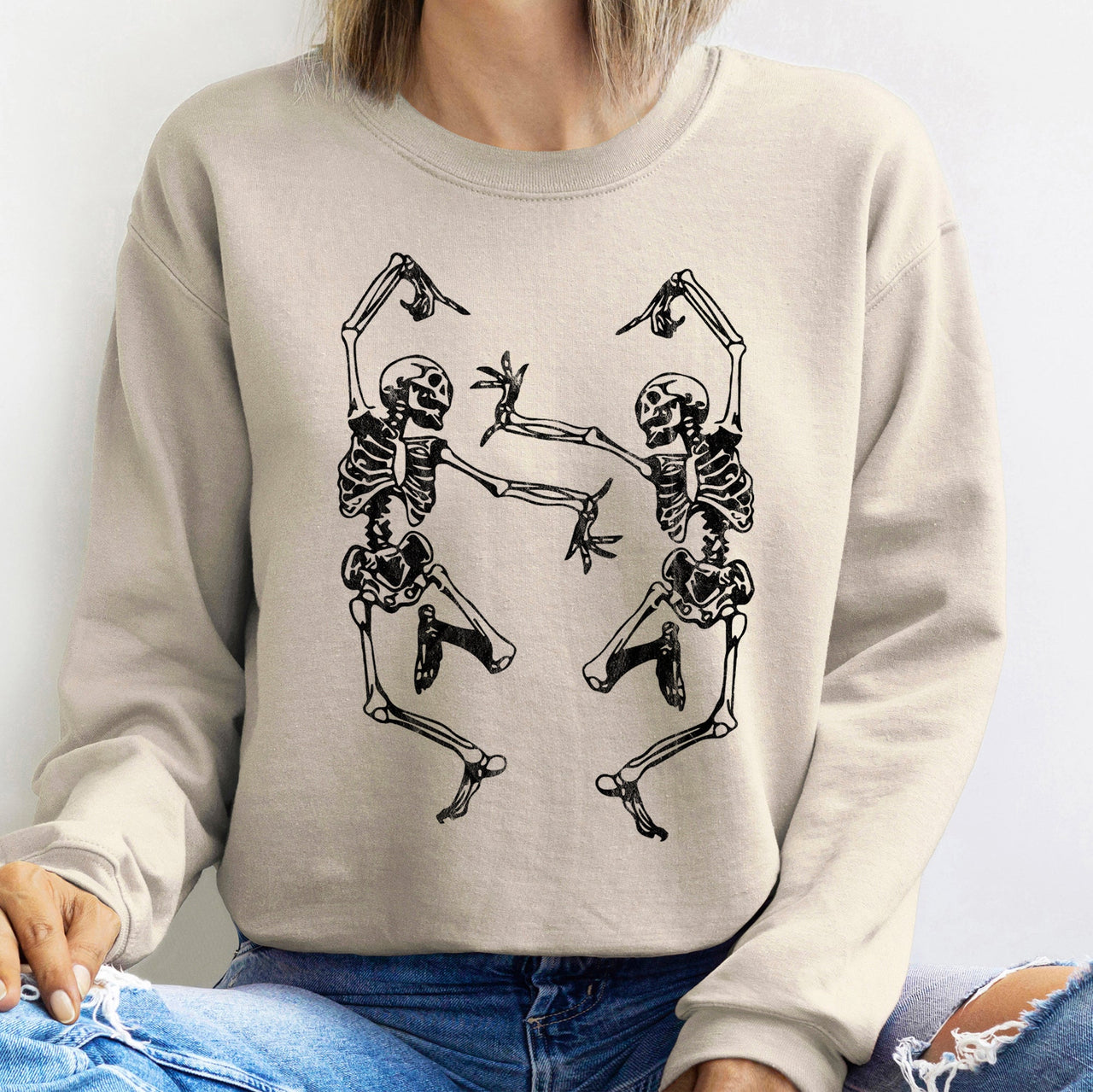 Dancing Skeletons Halloween Night Parade Of Spooky Fun Premium Graphic Sweatshirt