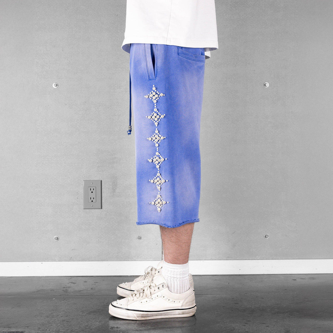 Commons Pearled Star Sweatshort Royal Blue