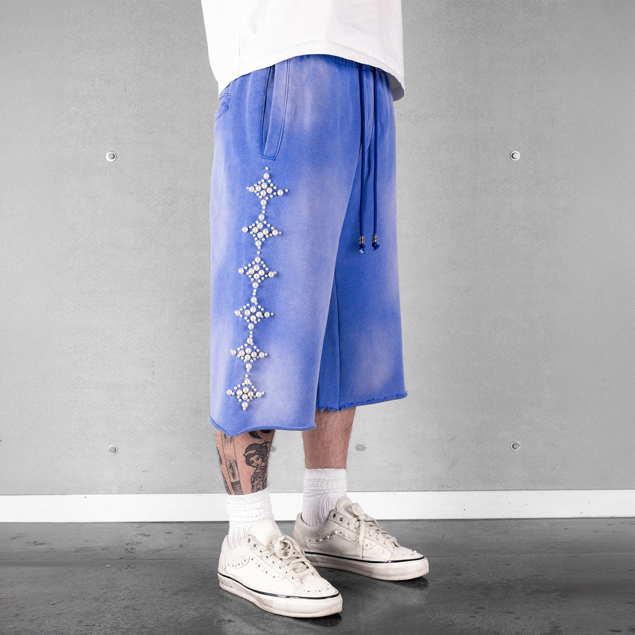 Commons Pearled Star Sweatshort Royal Blue