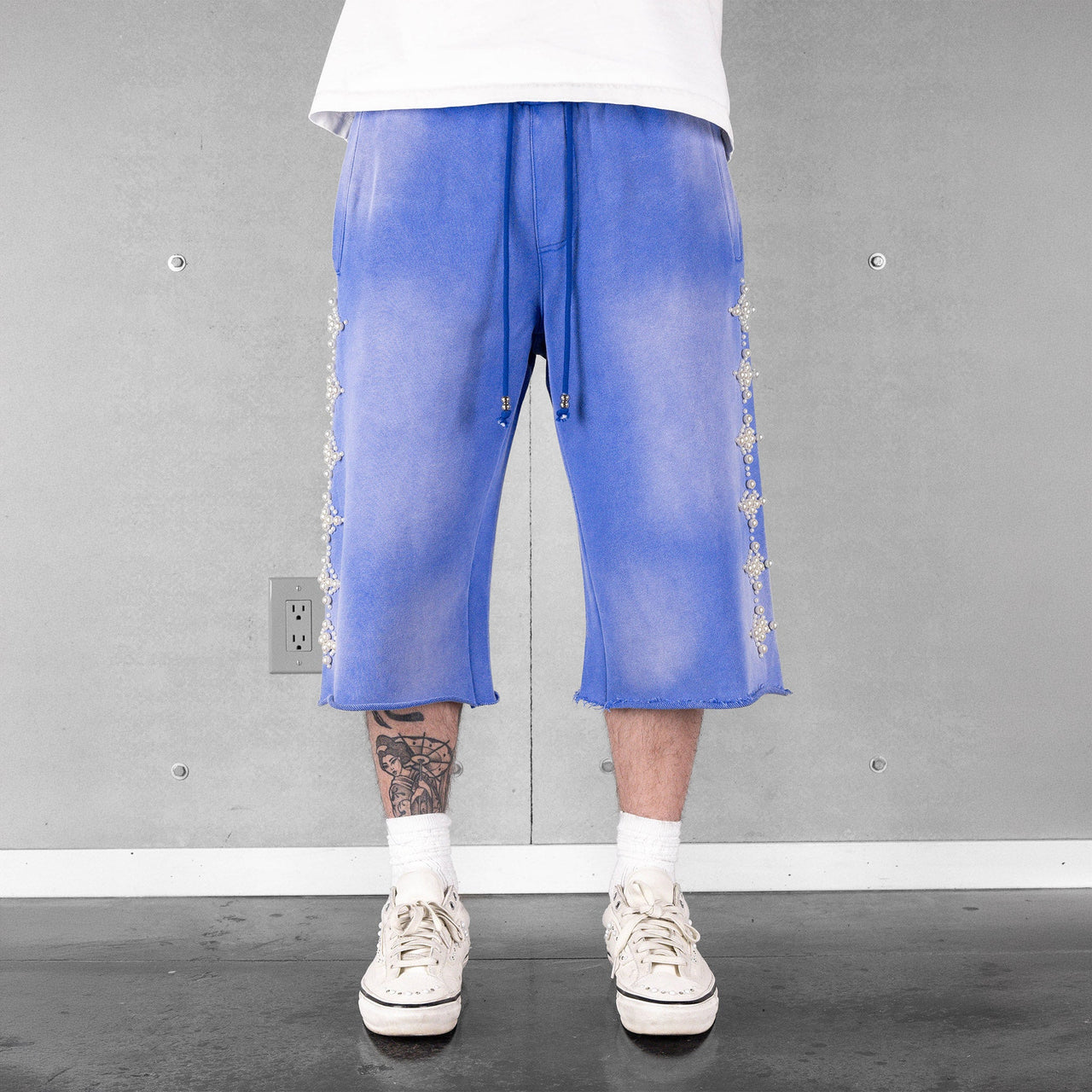 Commons Pearled Star Sweatshort Royal Blue