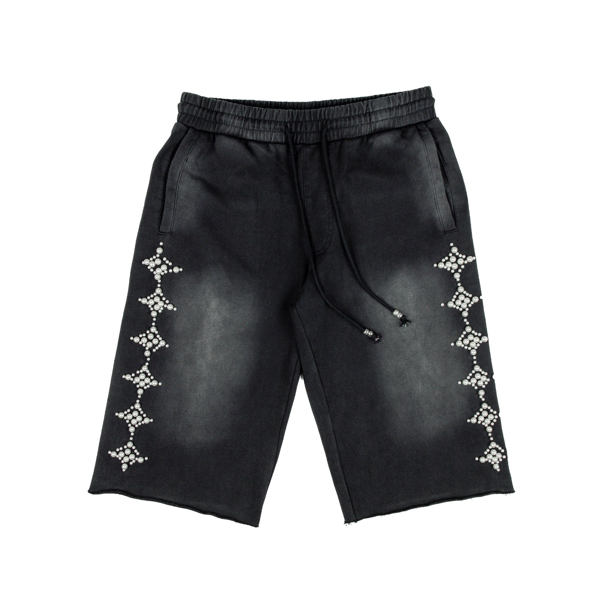 Commons Pearled Star Sweatshort Vintage Black