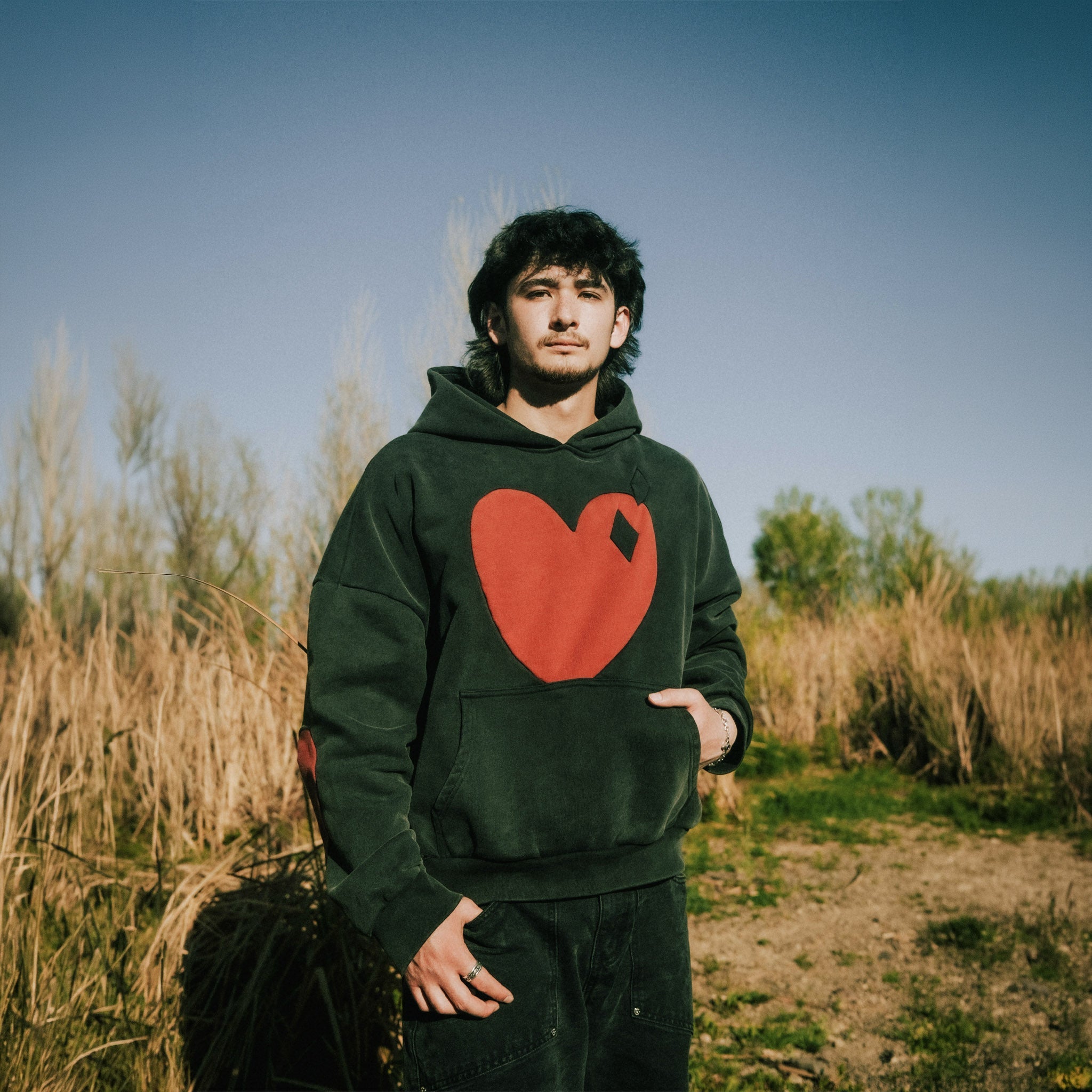 Commons Heart Hoodie Vintage Black