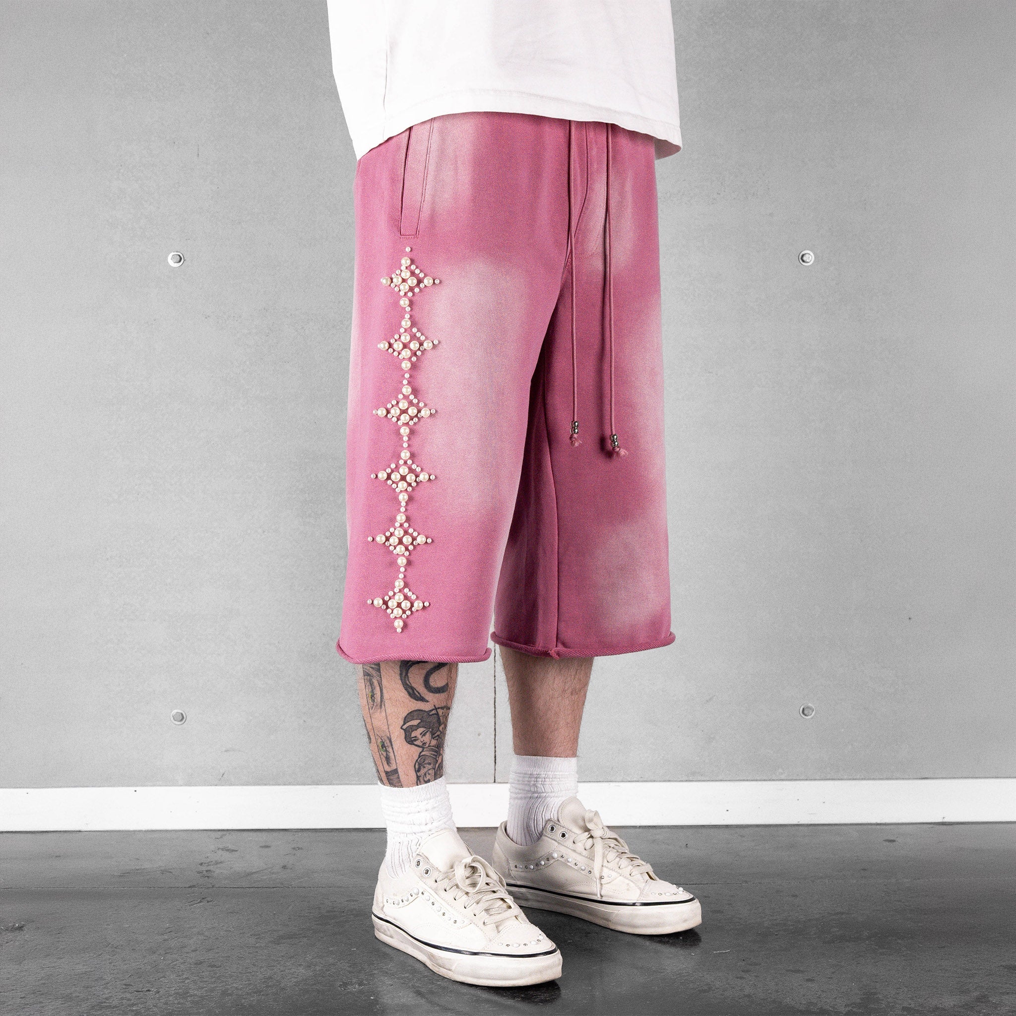Commons Pearled Star Sweatshort Pink
