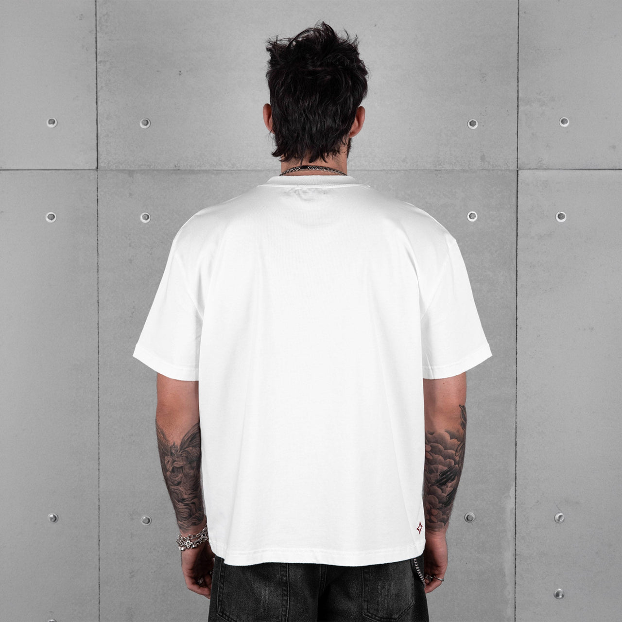 Commons Blank Star Embroidered Tee White