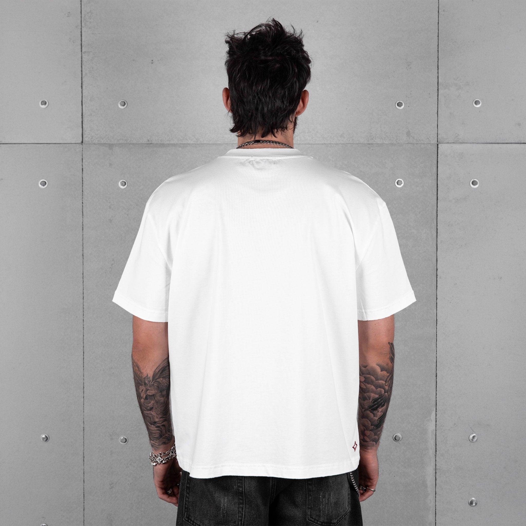 Commons Blank Star Embroidered Tee White