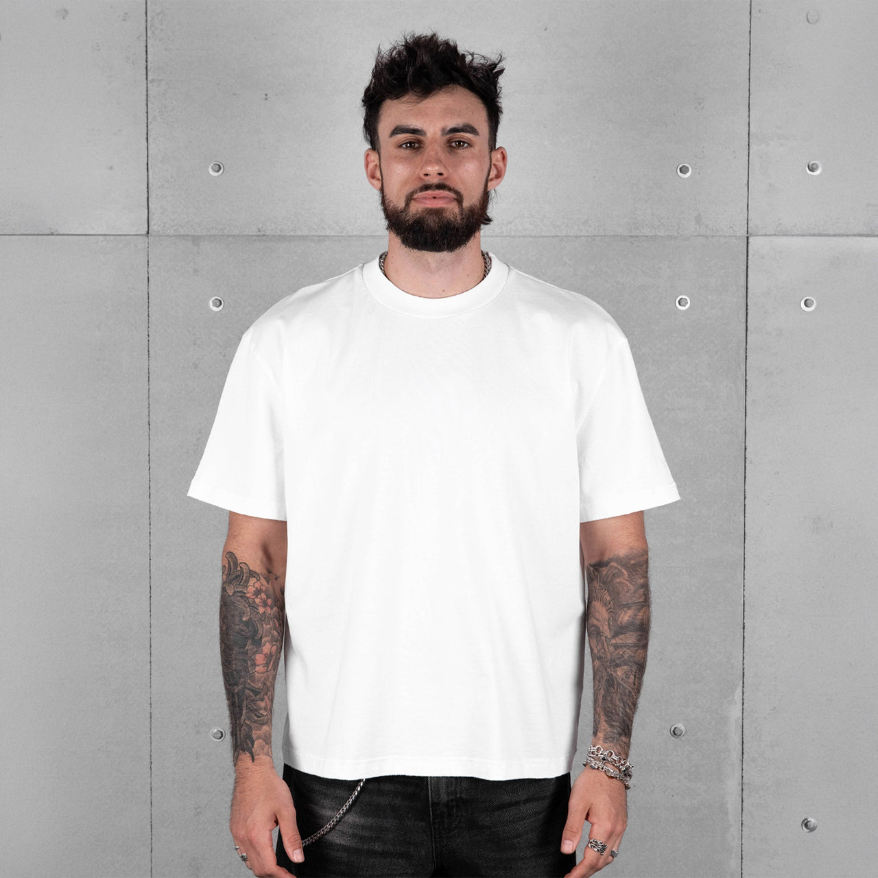 Commons Blank Star Embroidered Tee White
