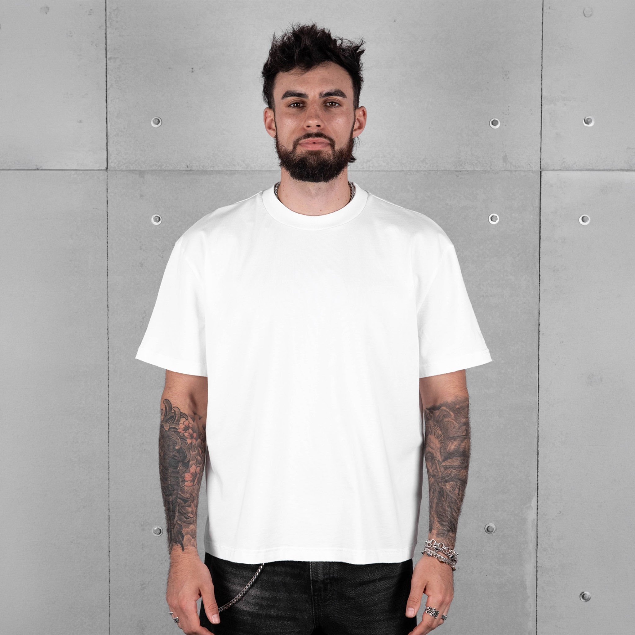 Commons Blank Star Embroidered Tee White