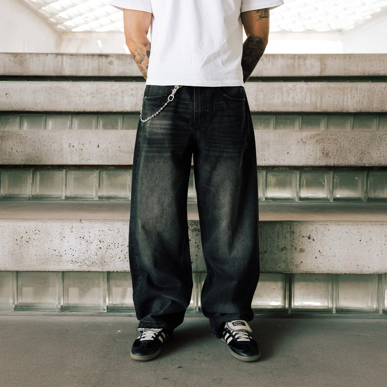 Commons Studios Washed Straight Denim Pant Granite