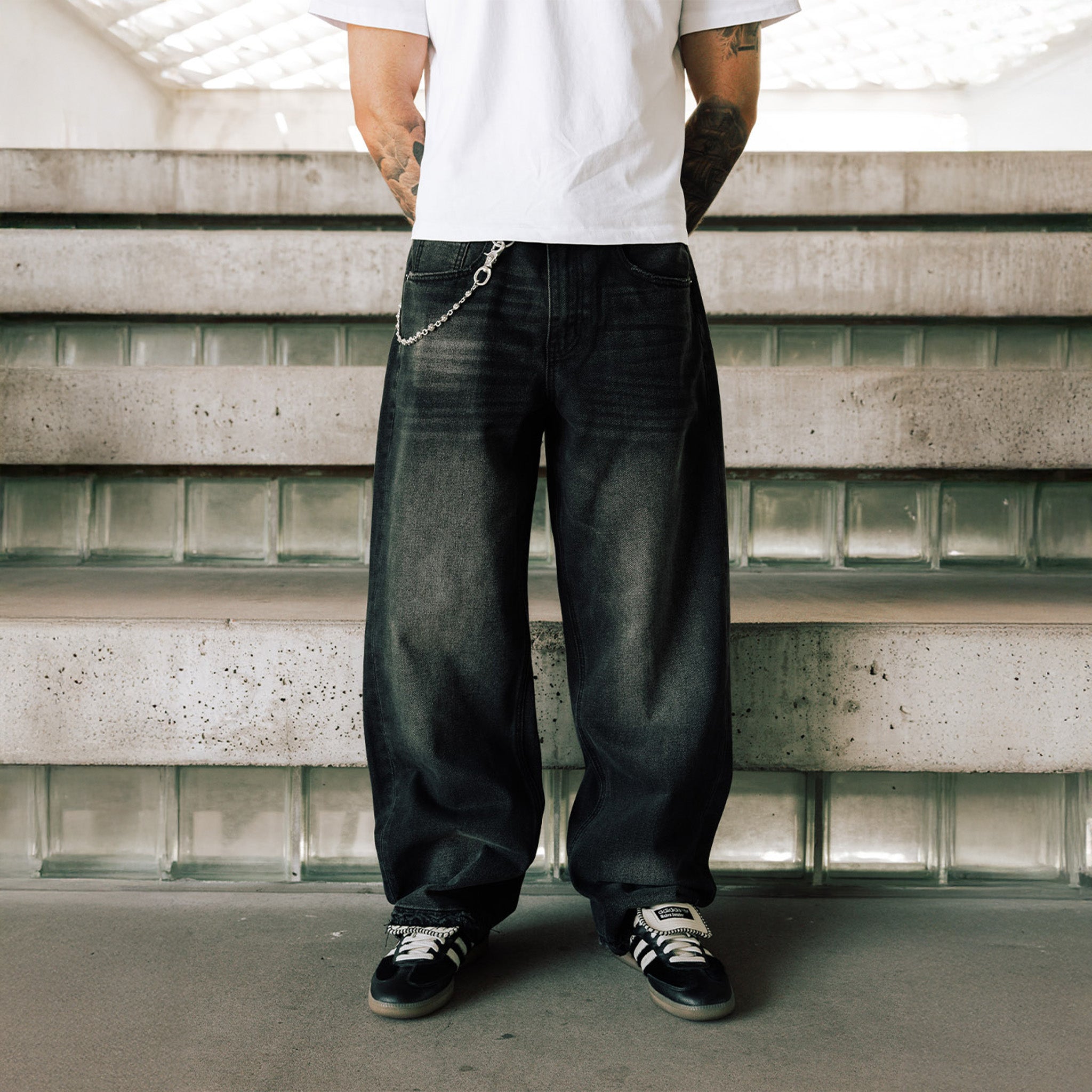 Commons Studios Washed Straight Denim Pant Granite