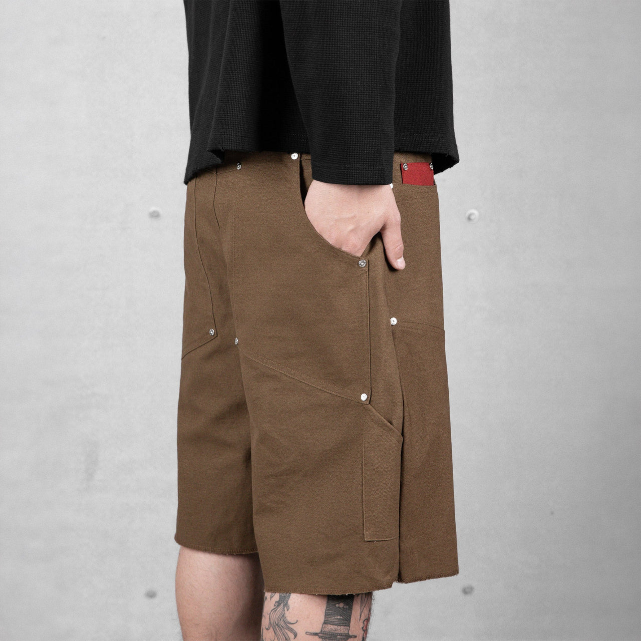 Commons Double Knee Canvas Short Brown