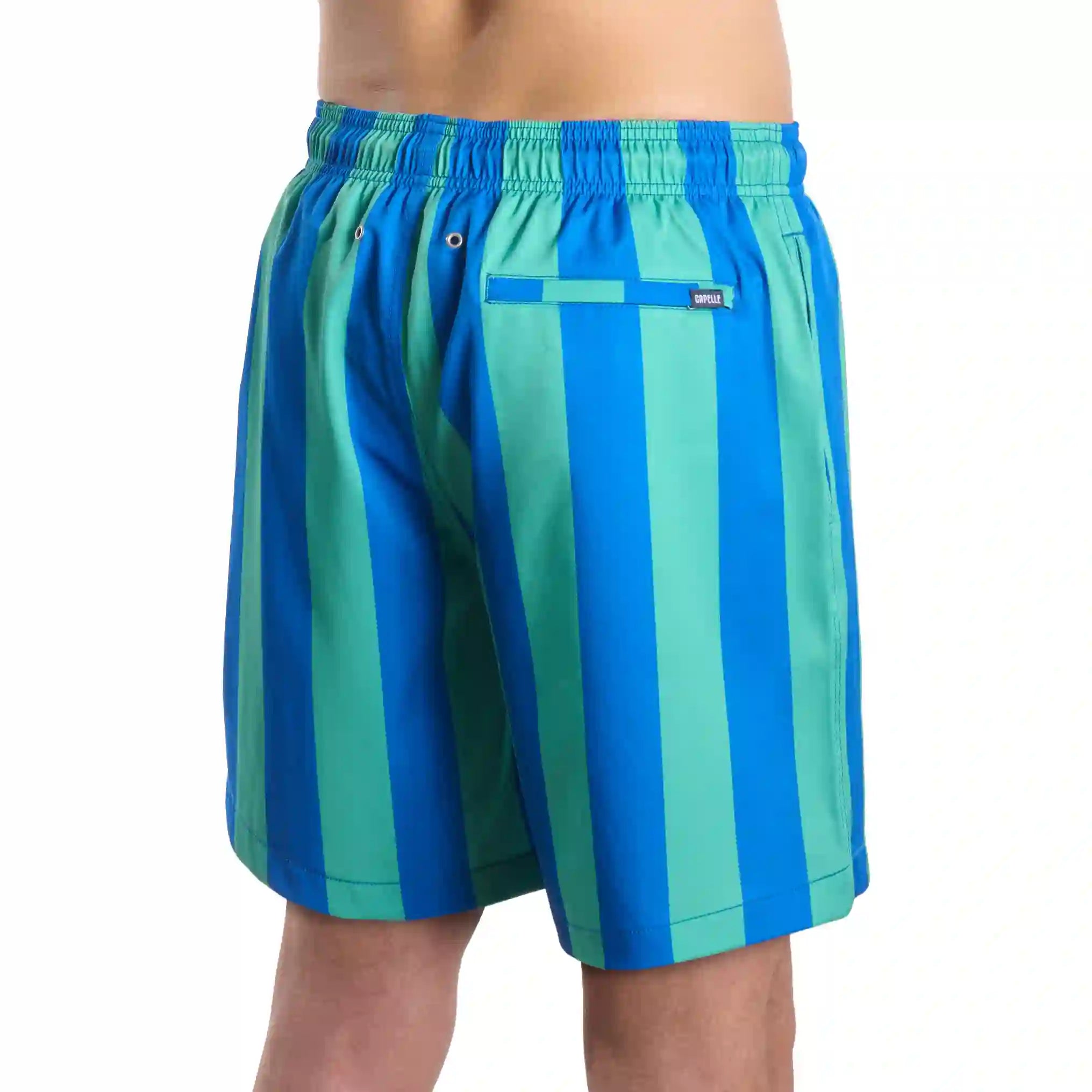 Men’s Premium Compression-Lined Hybrid Shorts – Coastal Cabana - Ocean and Palm