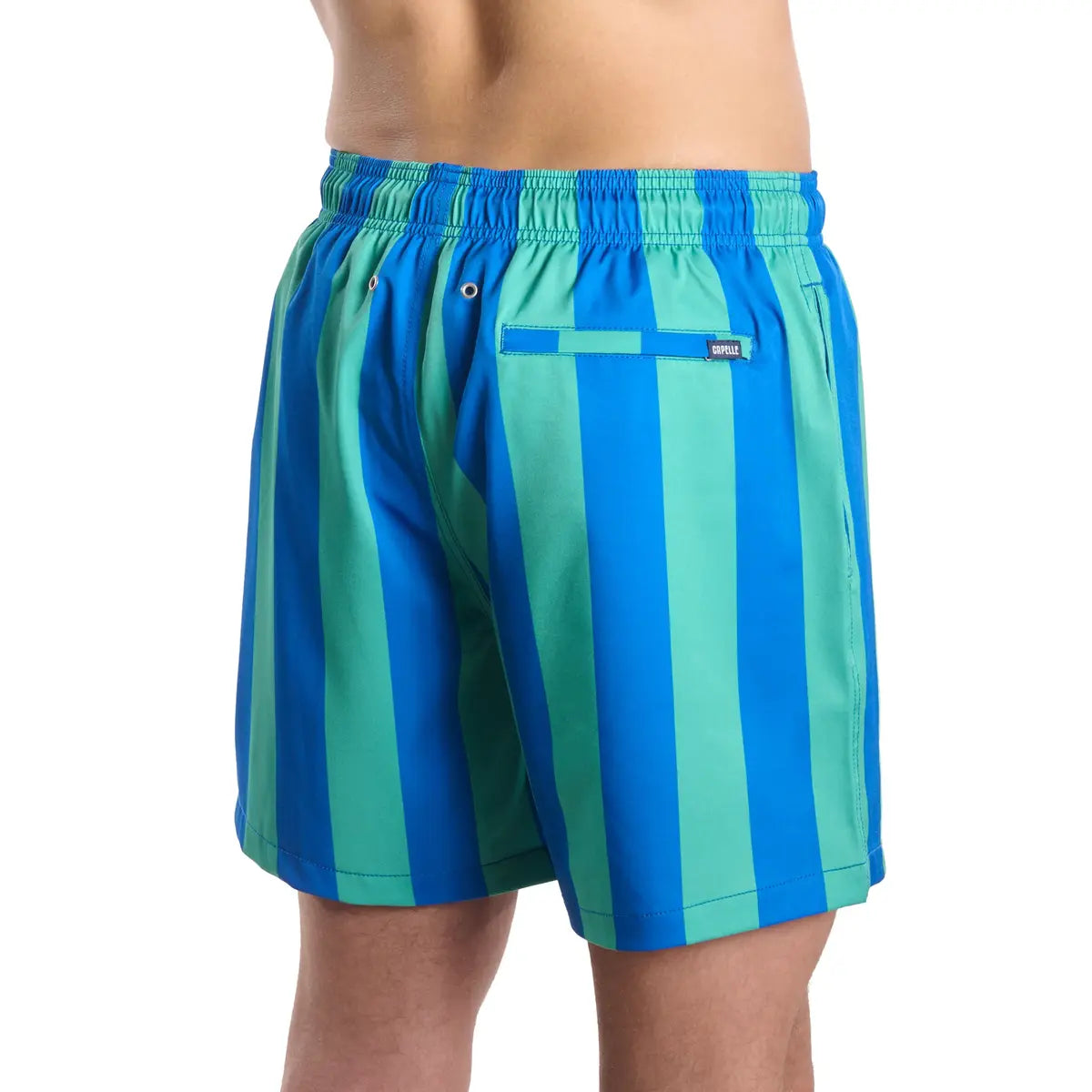 Men’s Premium Compression-Lined Hybrid Shorts – Coastal Cabana - Ocean and Palm