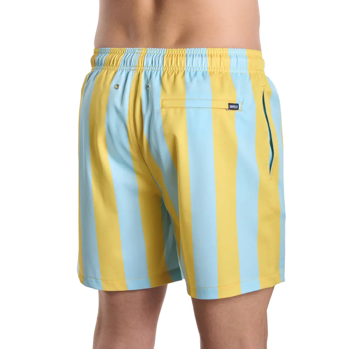 Men’s Premium Compression-Lined Hybrid Shorts – Coastal Cabana - Sun and Sky