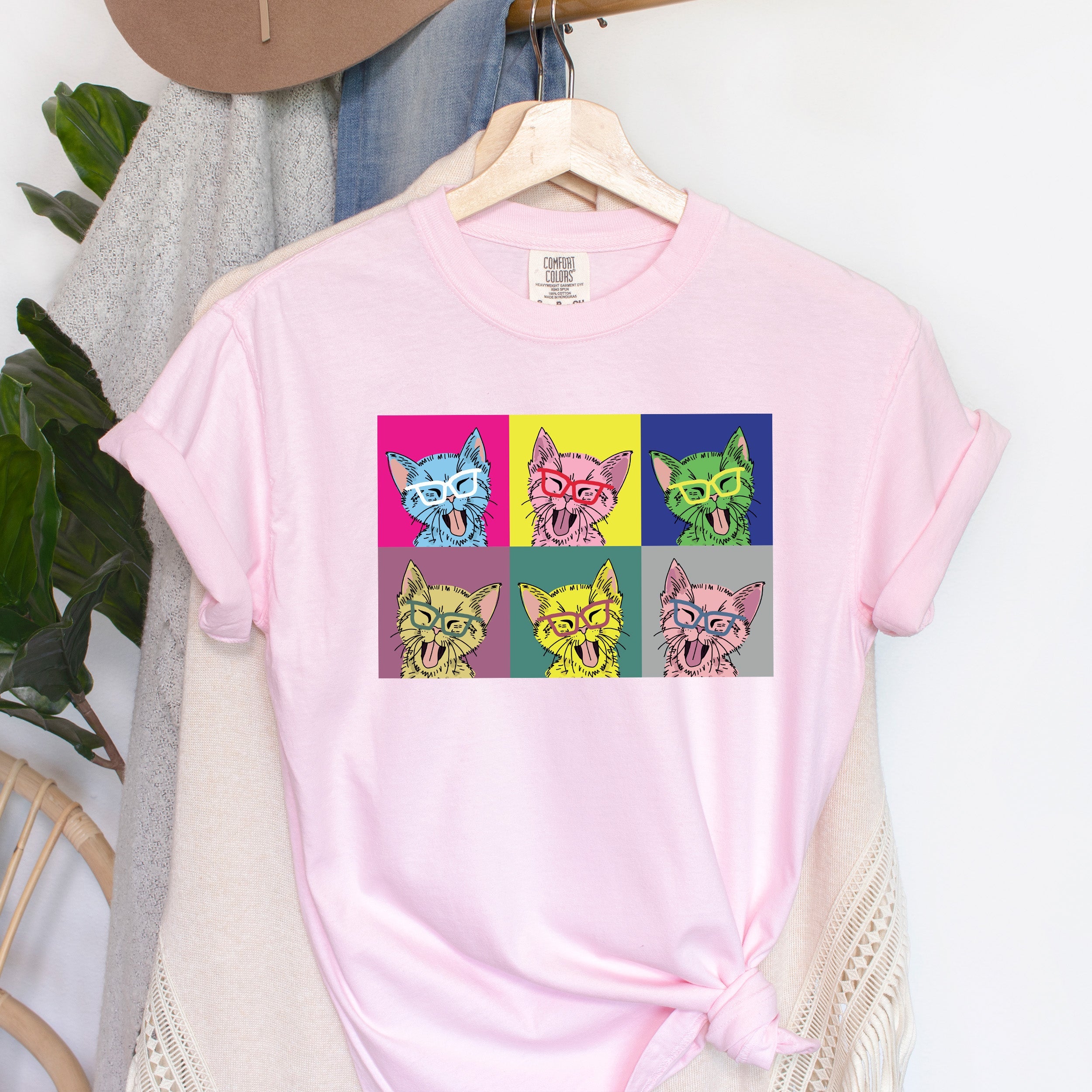 Cats Pop Art Comfort Colors Tee