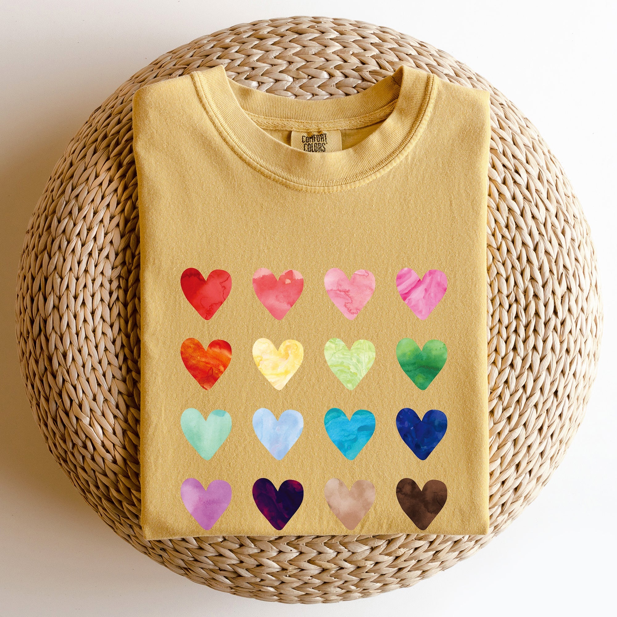 Colorful Hearts Rainbow Love Valentine's Day Celebration Theme Comfort Colors Tee
